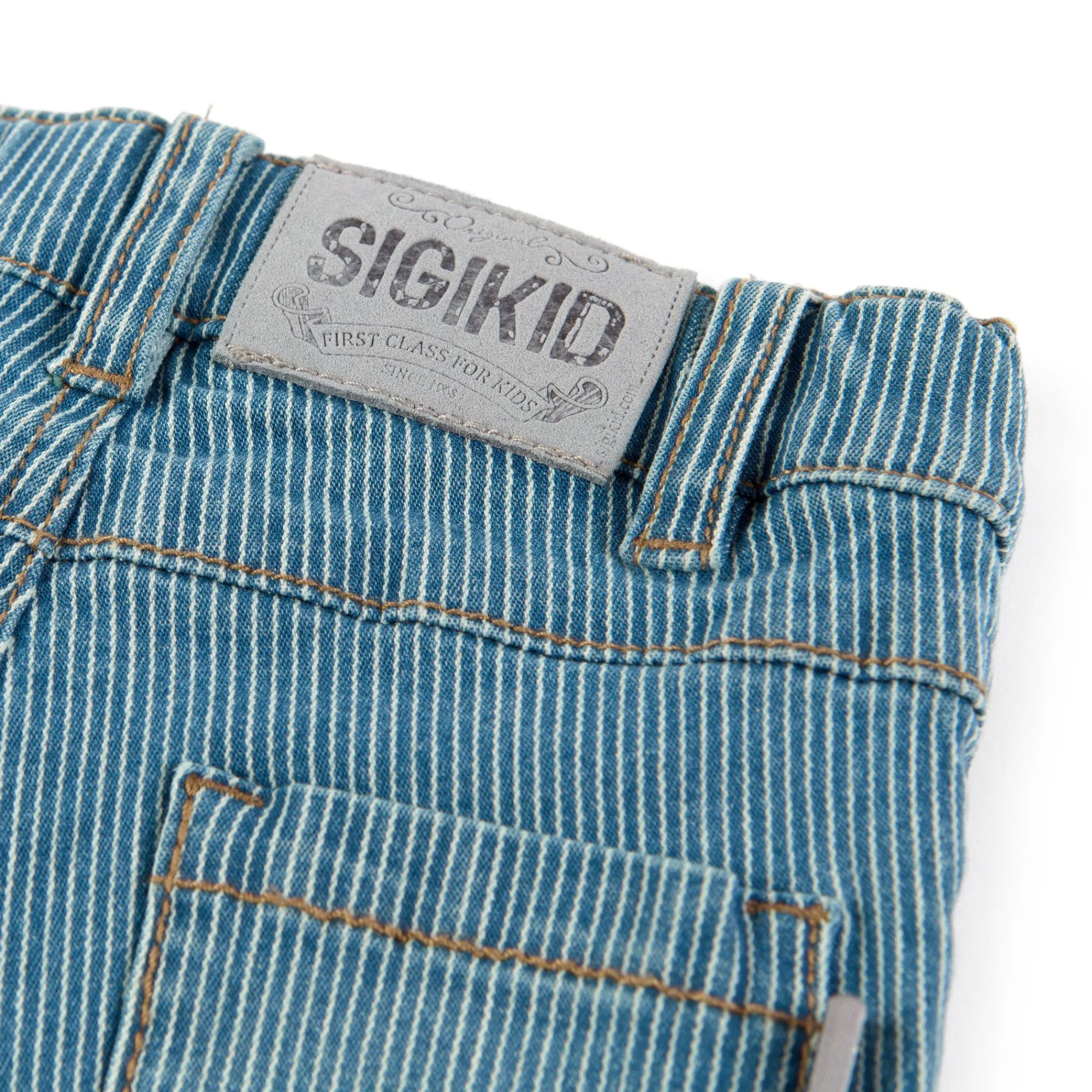 Sigikid Lange Hosen|Baby Jeans Fein Weis Gestreift