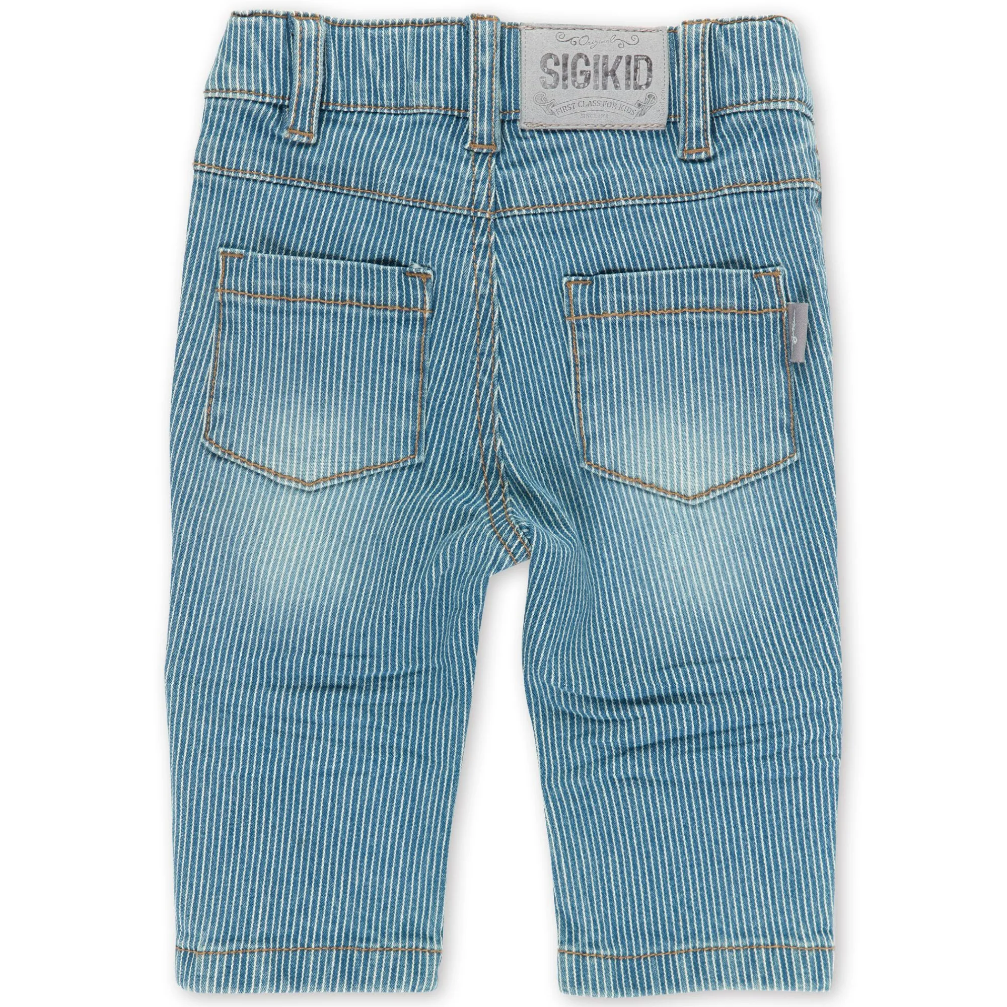 Sigikid Lange Hosen|Baby Jeans Fein Weis Gestreift