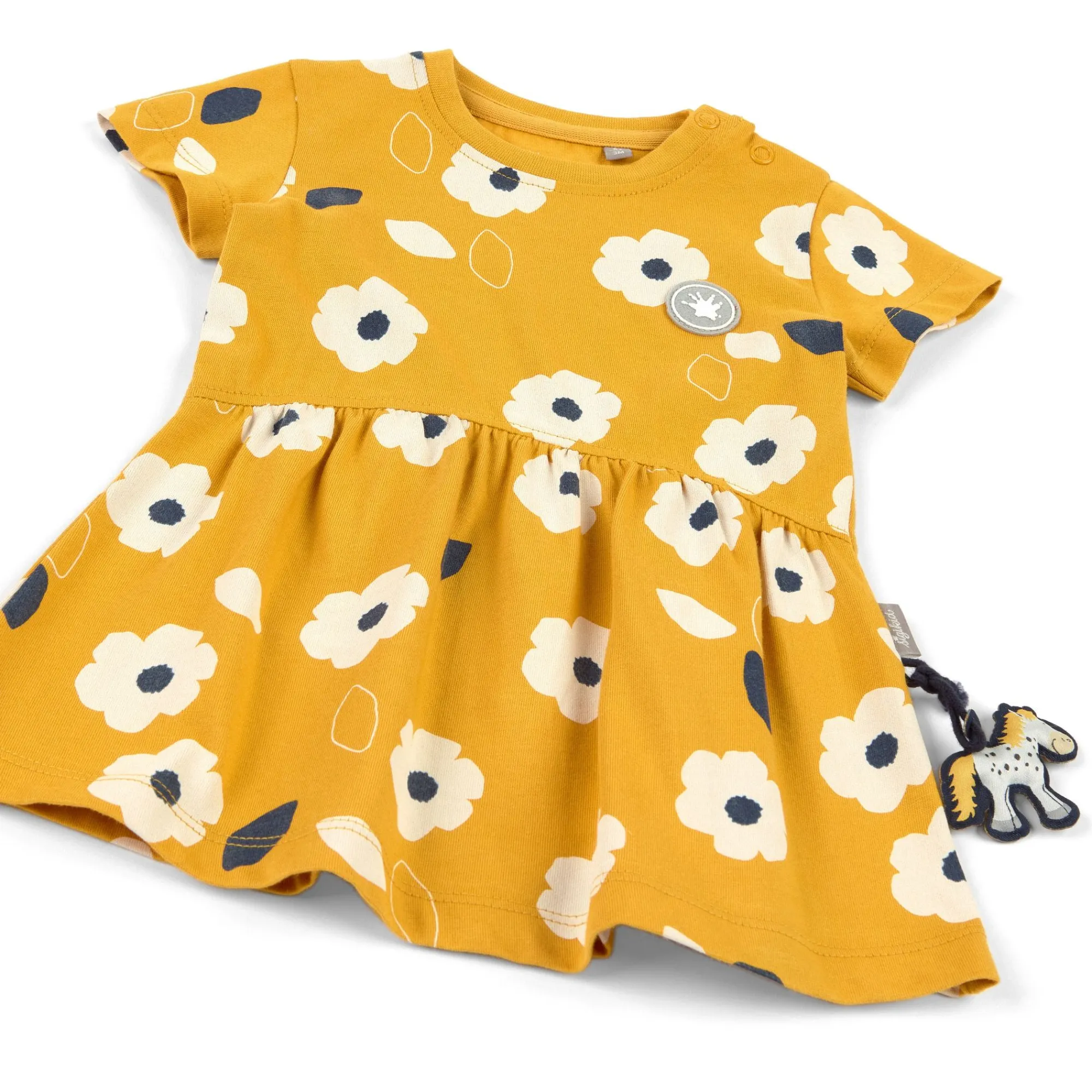 Sigikid Kollektion Tupfen Pony|Baby Kleid Gelb Mit Weisen Blumchen
