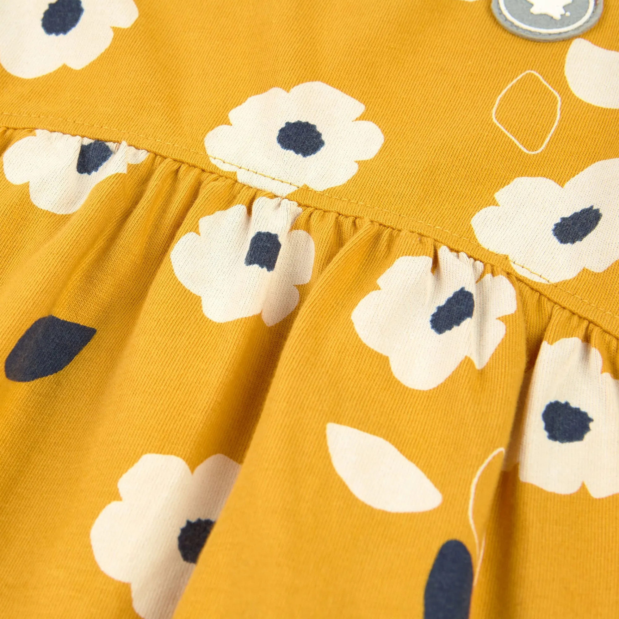 Sigikid Kollektion Tupfen Pony|Baby Kleid Gelb Mit Weisen Blumchen