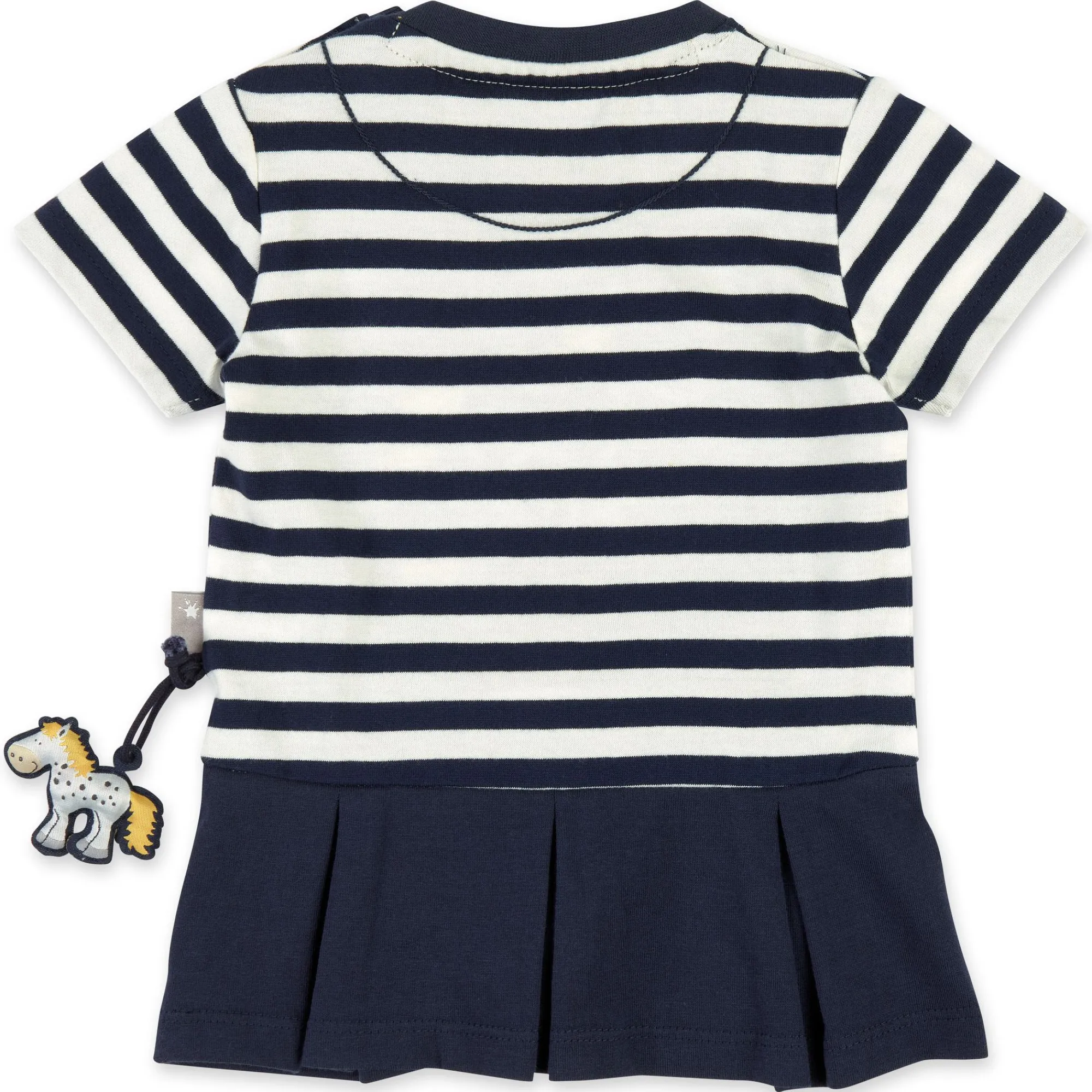 Sigikid Kollektion Tupfen Pony|Baby Kleid Pony, Blau-Weis Geringelt