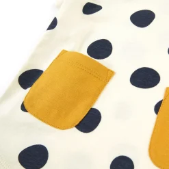 Sigikid Kollektion Tupfen Pony|Baby Kurzarm Longshirt, Weis Mit Dunkelblauen Punkten