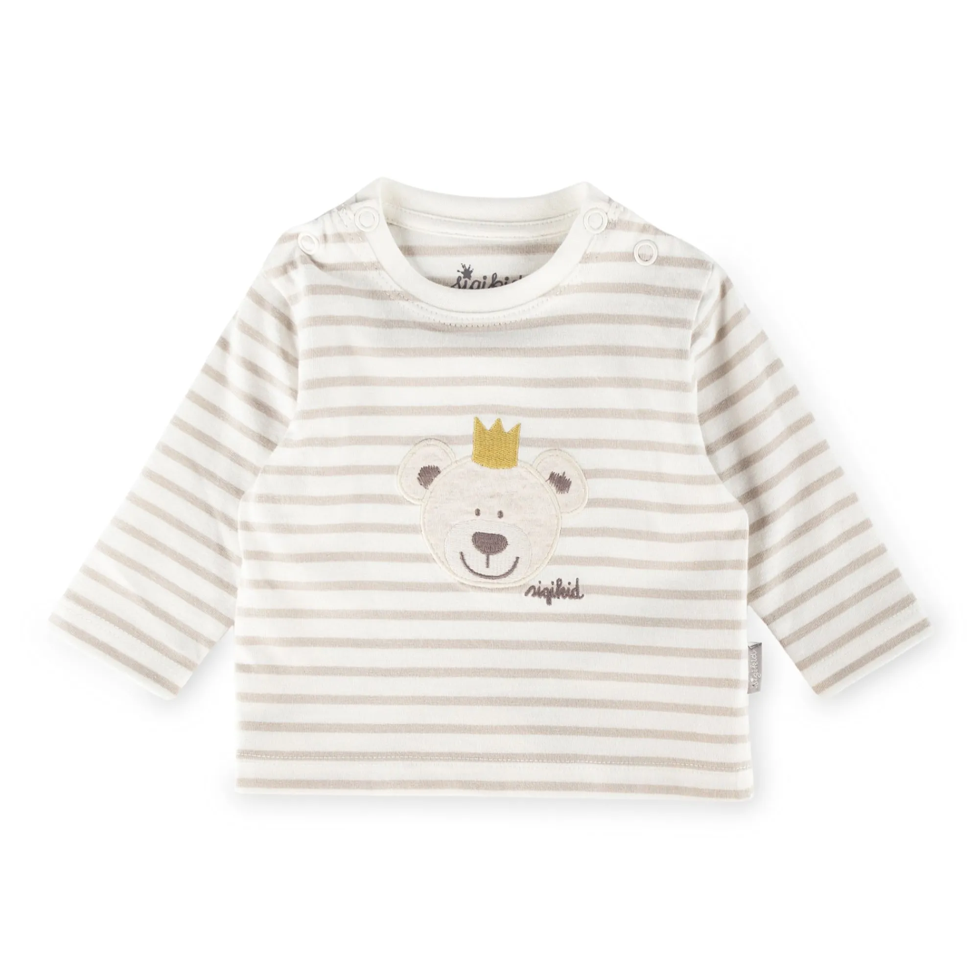 Sigikid Kollektion Newborn|Baby Langarm Ringelshirt Kronchen Bar, Beige