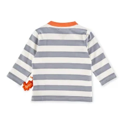 Sigikid Kollektion Wild Adventure|Baby Langarmshirt Mit Tiger Patch, Grau-Weis Gestreift