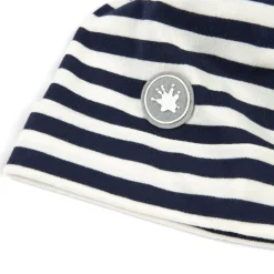 Sigikid Kollektion Tupfen Pony|Baby Mutze, Blau-Weis Geringelt
