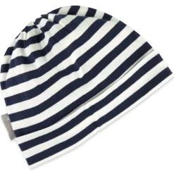 Sigikid Kollektion Tupfen Pony|Baby Mutze, Blau-Weis Geringelt