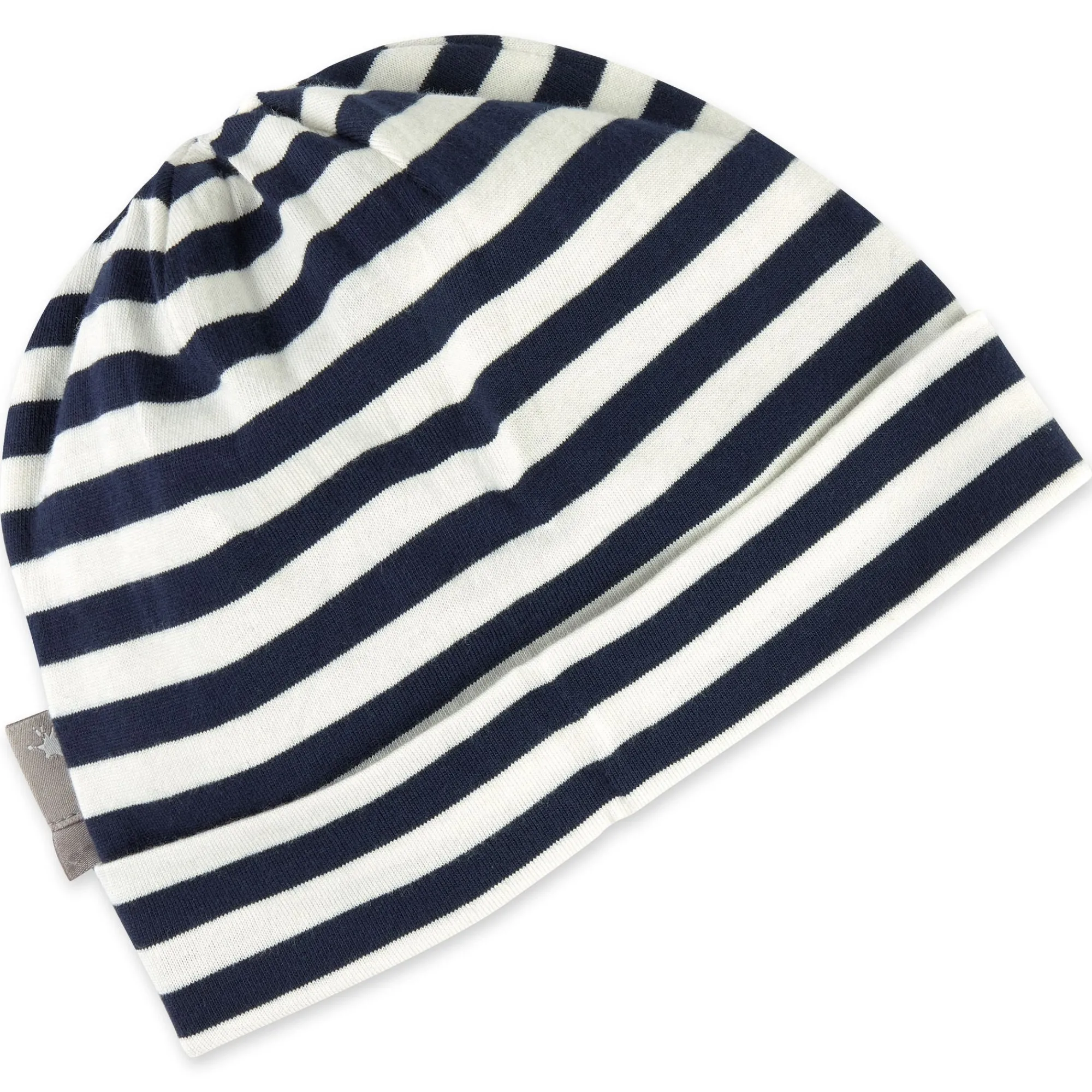 Sigikid Kollektion Tupfen Pony|Baby Mutze, Blau-Weis Geringelt