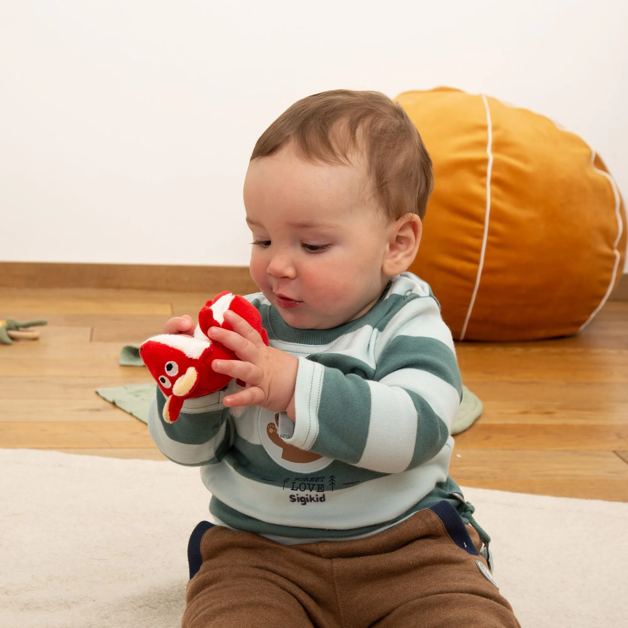 Sigikid Babyspielzeug|Baby Rassel Fuchs, Red Stars