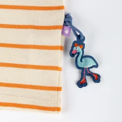 Sigikid Kollektion Wild Flamingo|Baby Ringel T-Shirt Flamingo, Orange-Weis