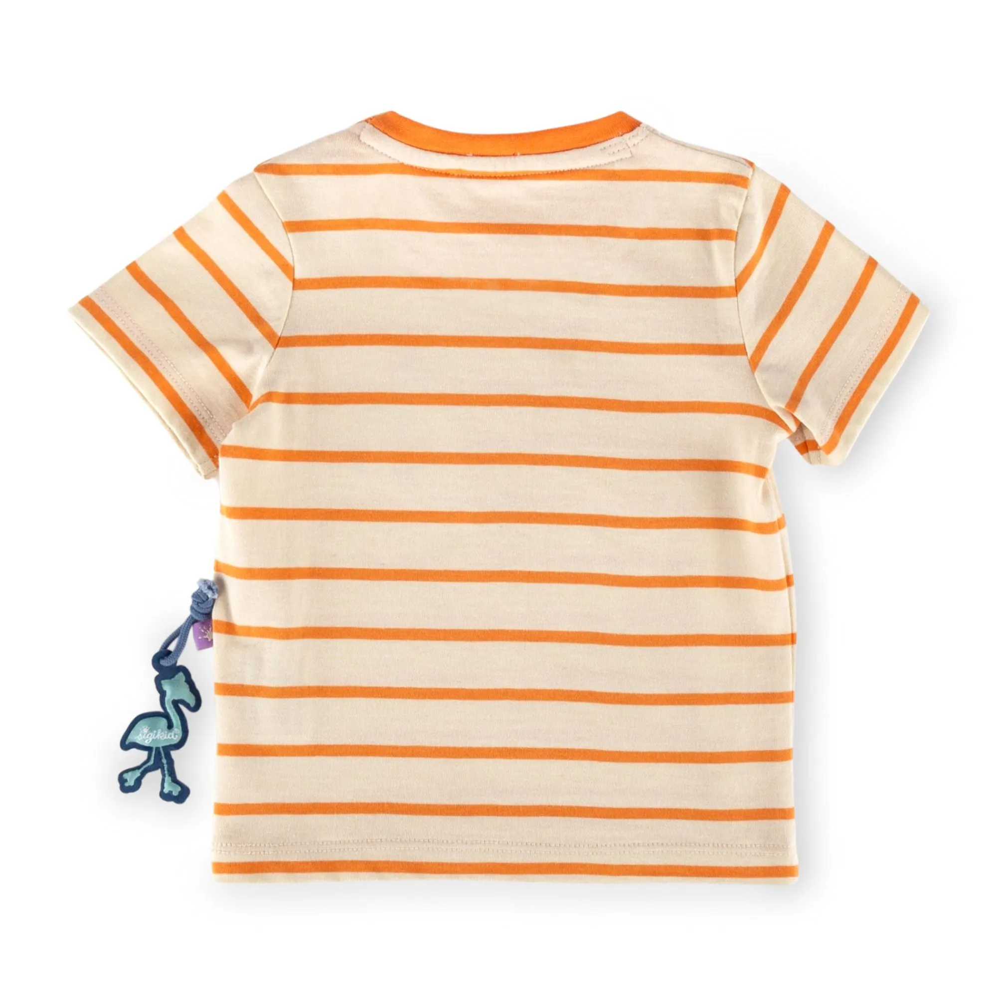 Sigikid Kollektion Wild Flamingo|Baby Ringel T-Shirt Flamingo, Orange-Weis