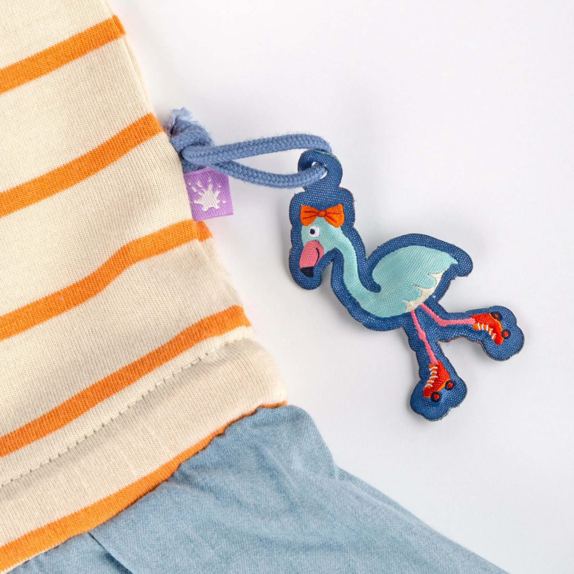 Sigikid Kollektion Wild Flamingo|Baby Ringelkleid Flamingo, Orange-Weis
