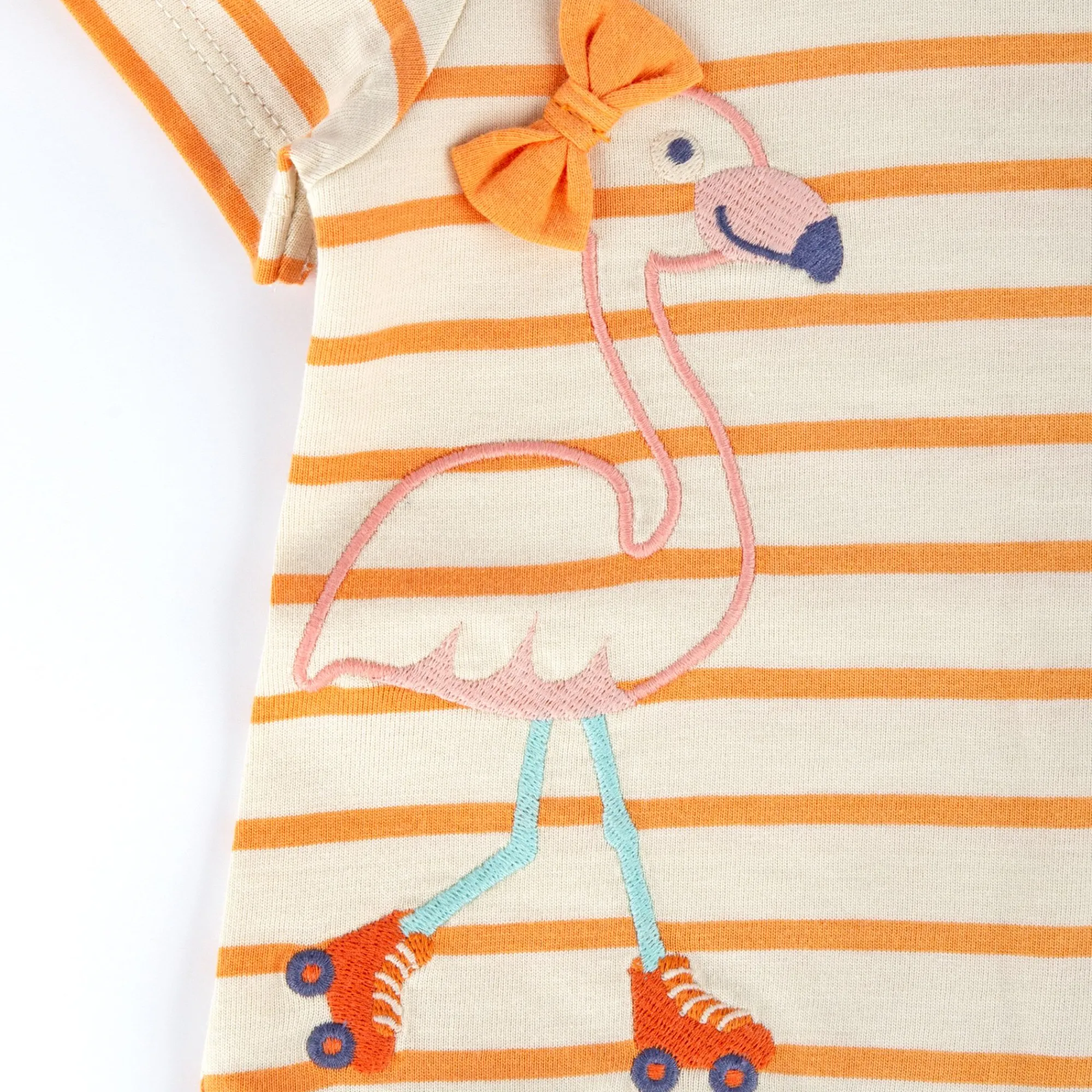 Sigikid Kollektion Wild Flamingo|Baby Ringelkleid Flamingo, Orange-Weis