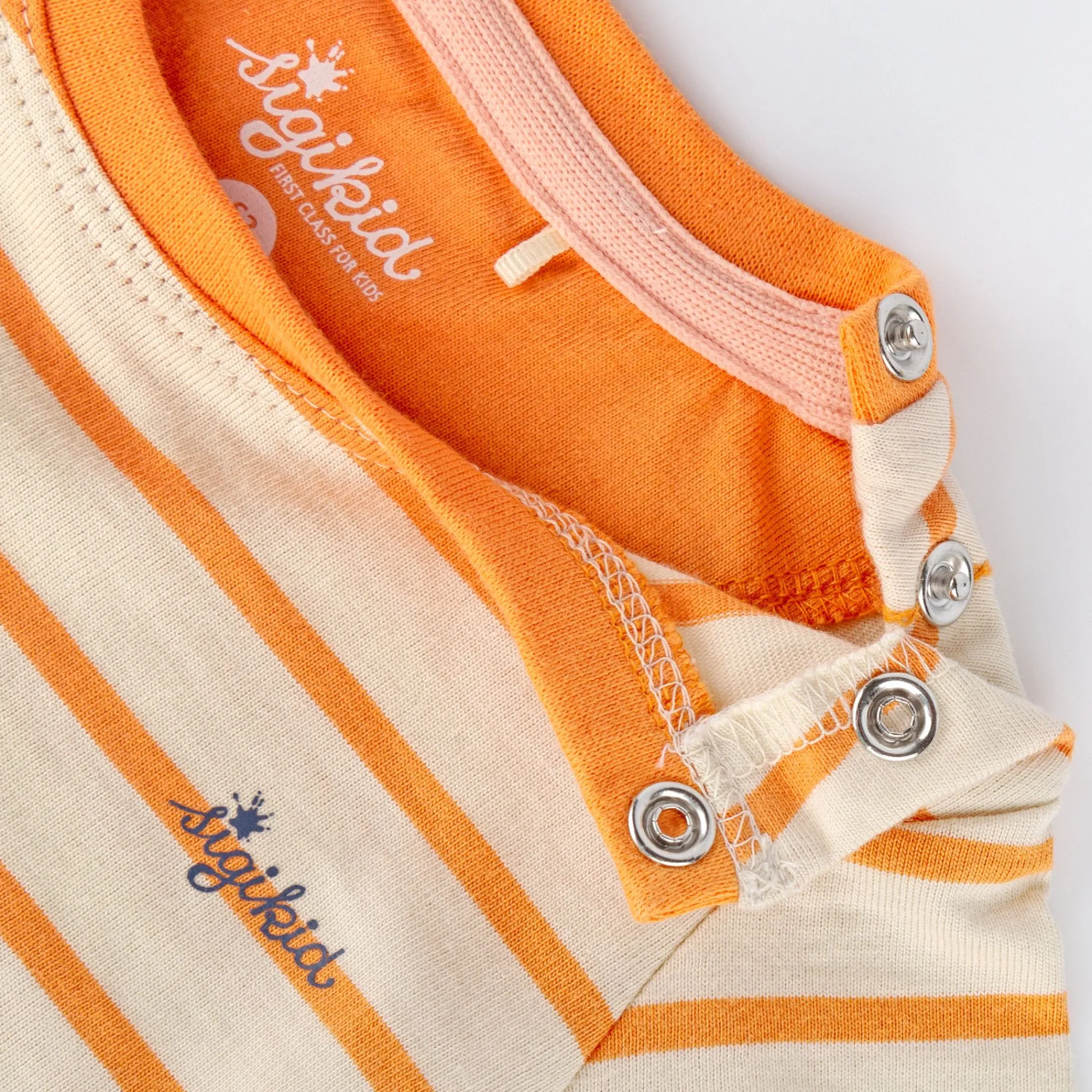 Sigikid Kollektion Wild Flamingo|Baby Ringelkleid Flamingo, Orange-Weis