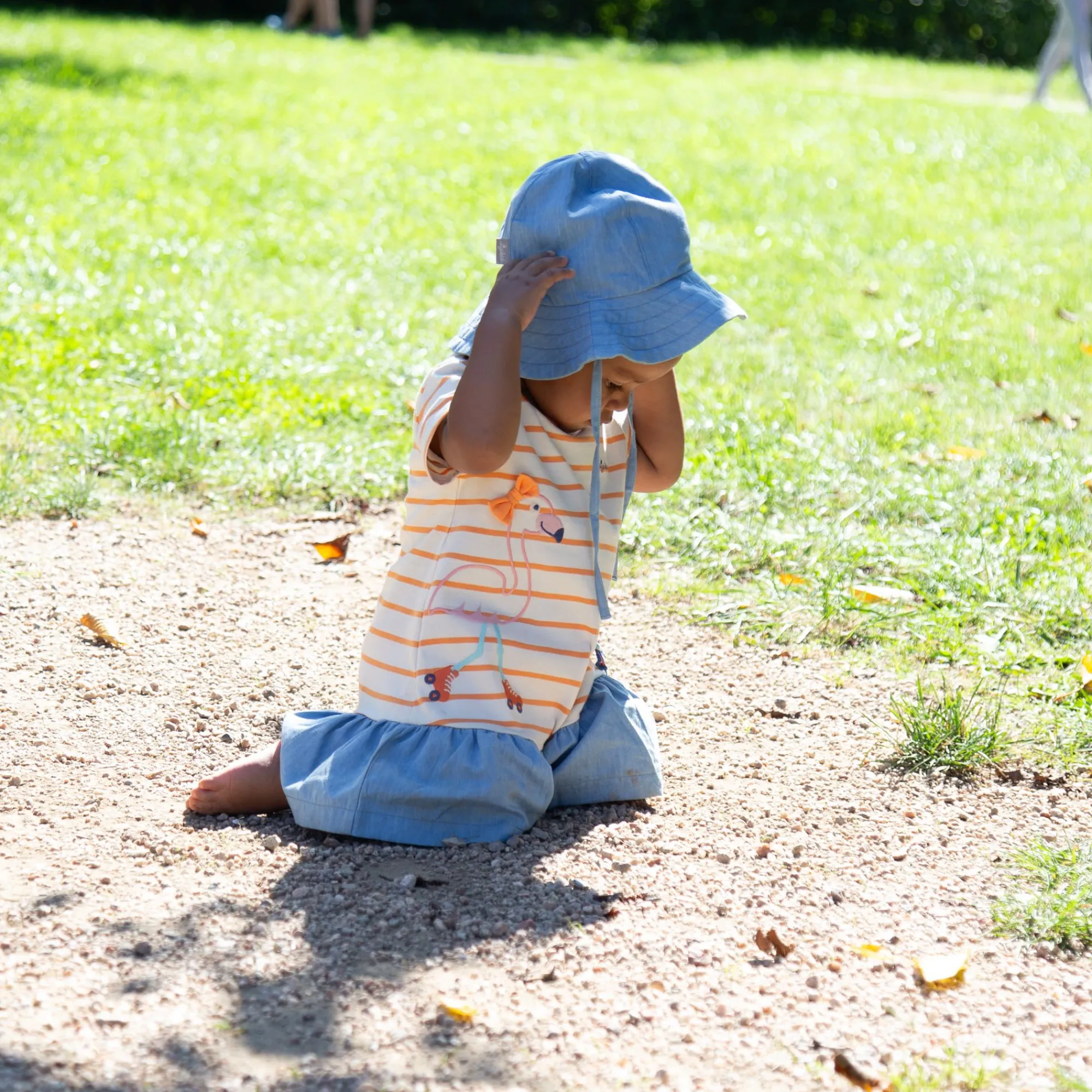 Sigikid Kollektion Wild Flamingo|Baby Ringelkleid Flamingo, Orange-Weis
