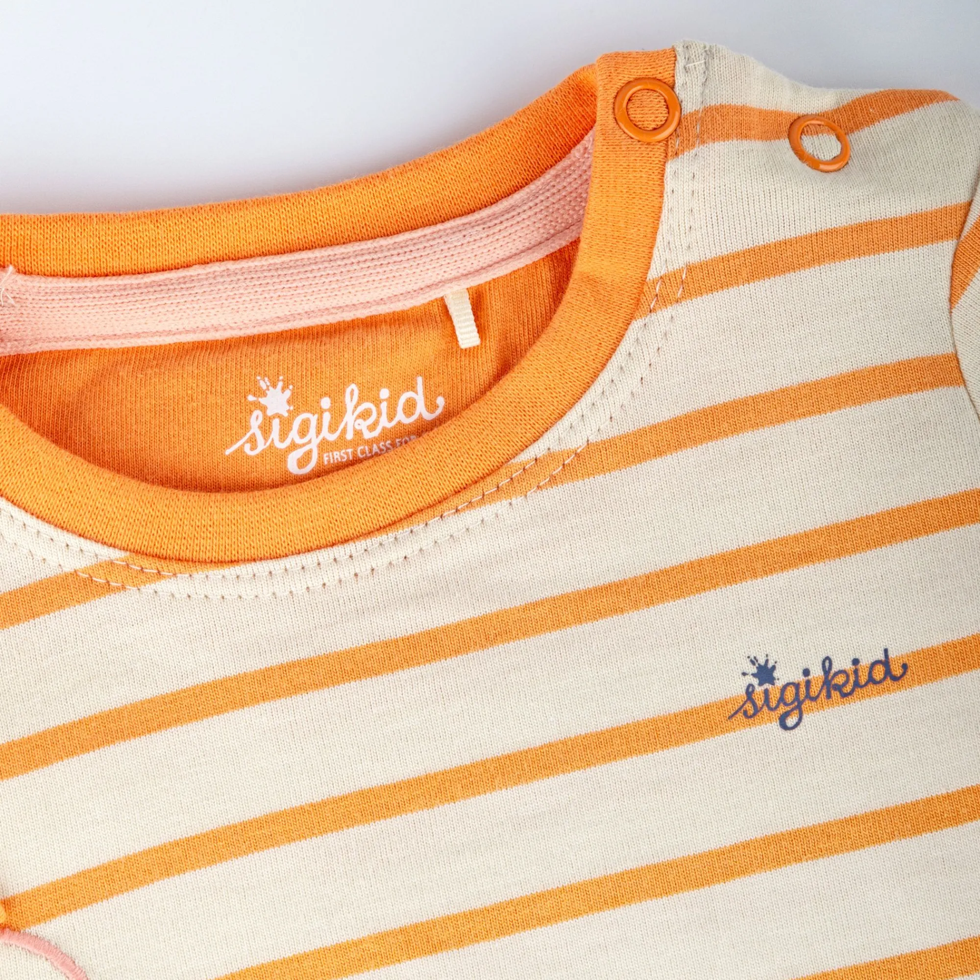 Sigikid Kollektion Wild Flamingo|Baby Ringelkleid Flamingo, Orange-Weis