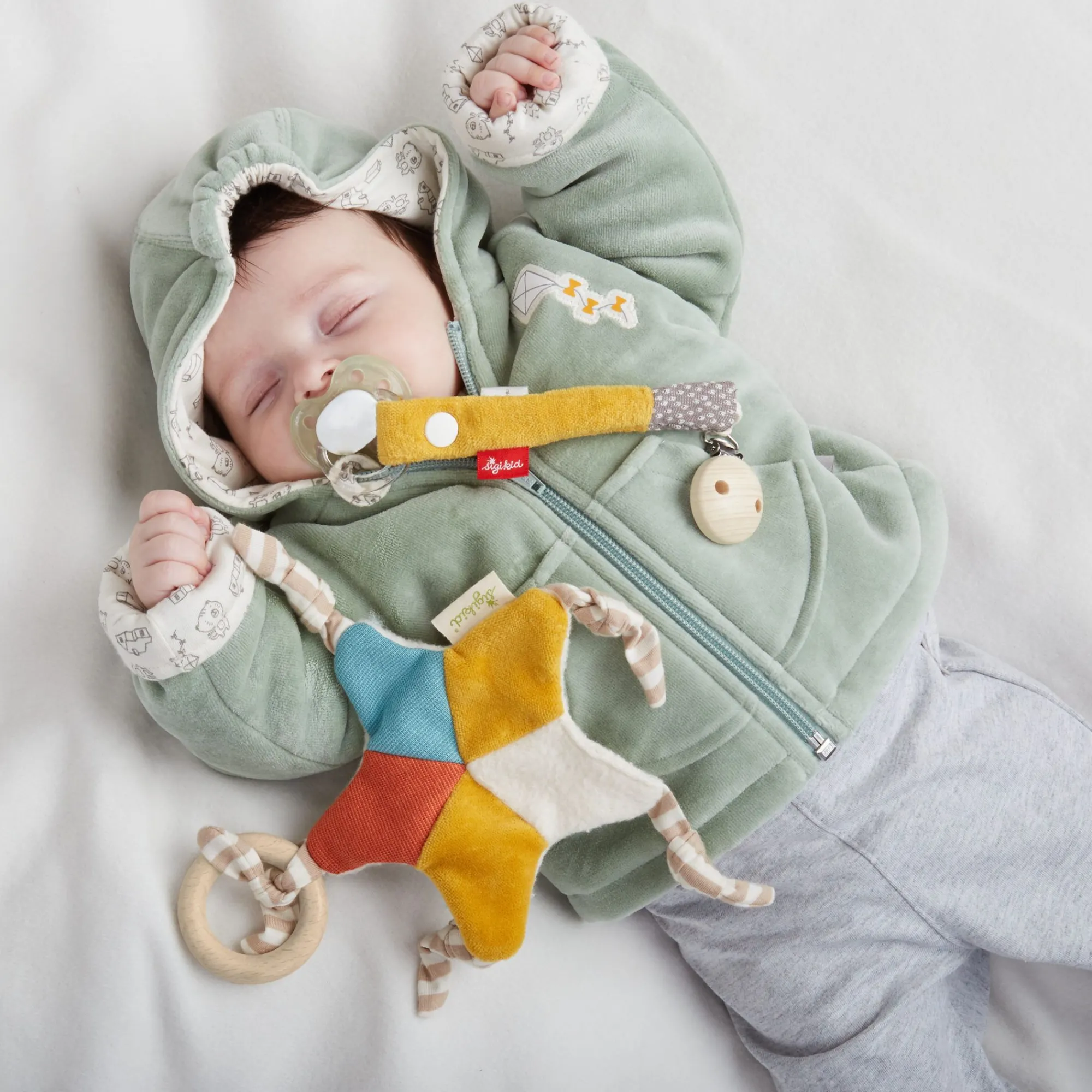 Sigikid Schnuffeltucher|Baby Schnuffeltuch Stern, Green Collection