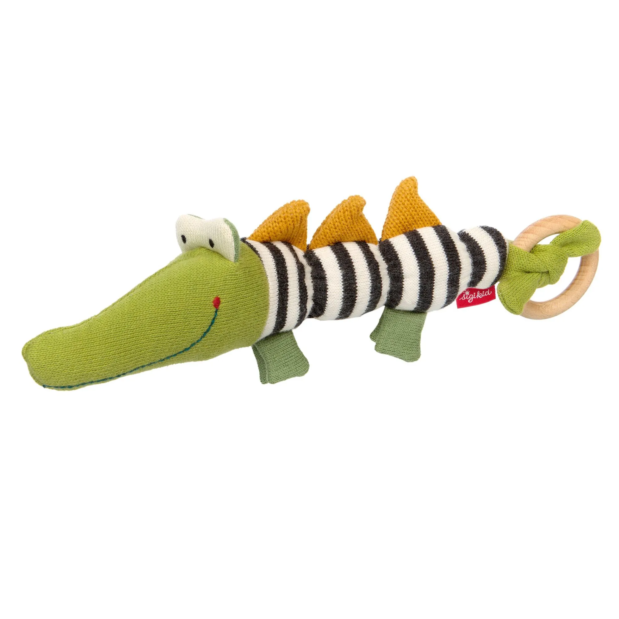 Sigikid Babyspielzeug|Baby Strick Greifling Krokodil