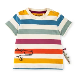 Sigikid Kollektion Happy Crocodile|Baby T-Shirt Bunt Gestreift, Krokodil