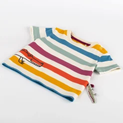 Sigikid Kollektion Happy Crocodile|Baby T-Shirt Bunt Gestreift, Krokodil