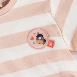 Sigikid Kollektion Funny Horse|Baby T-Shirt Mit Pferdchen Patch, Rosa-Weis Gestreift