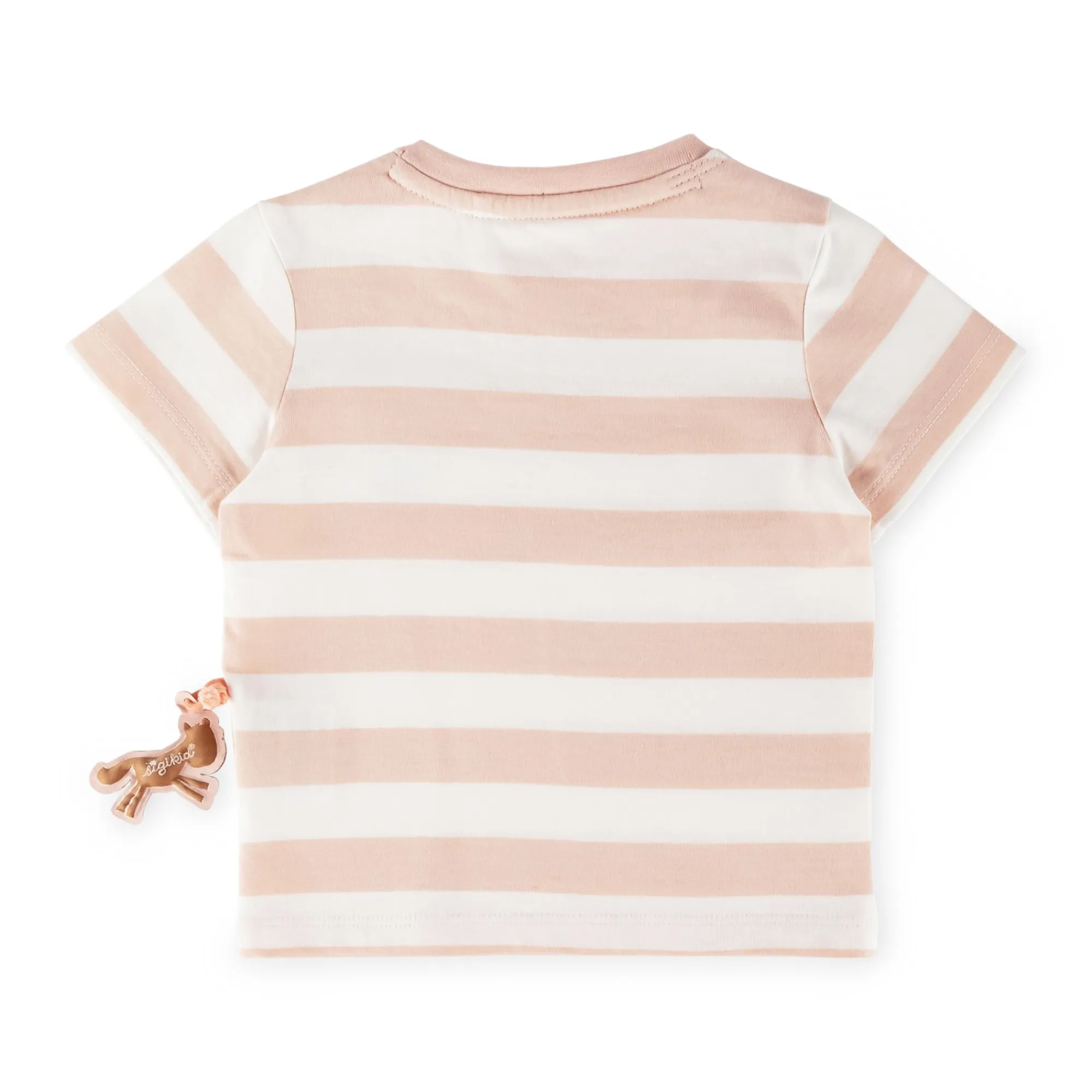 Sigikid Kollektion Funny Horse|Baby T-Shirt Mit Pferdchen Patch, Rosa-Weis Gestreift