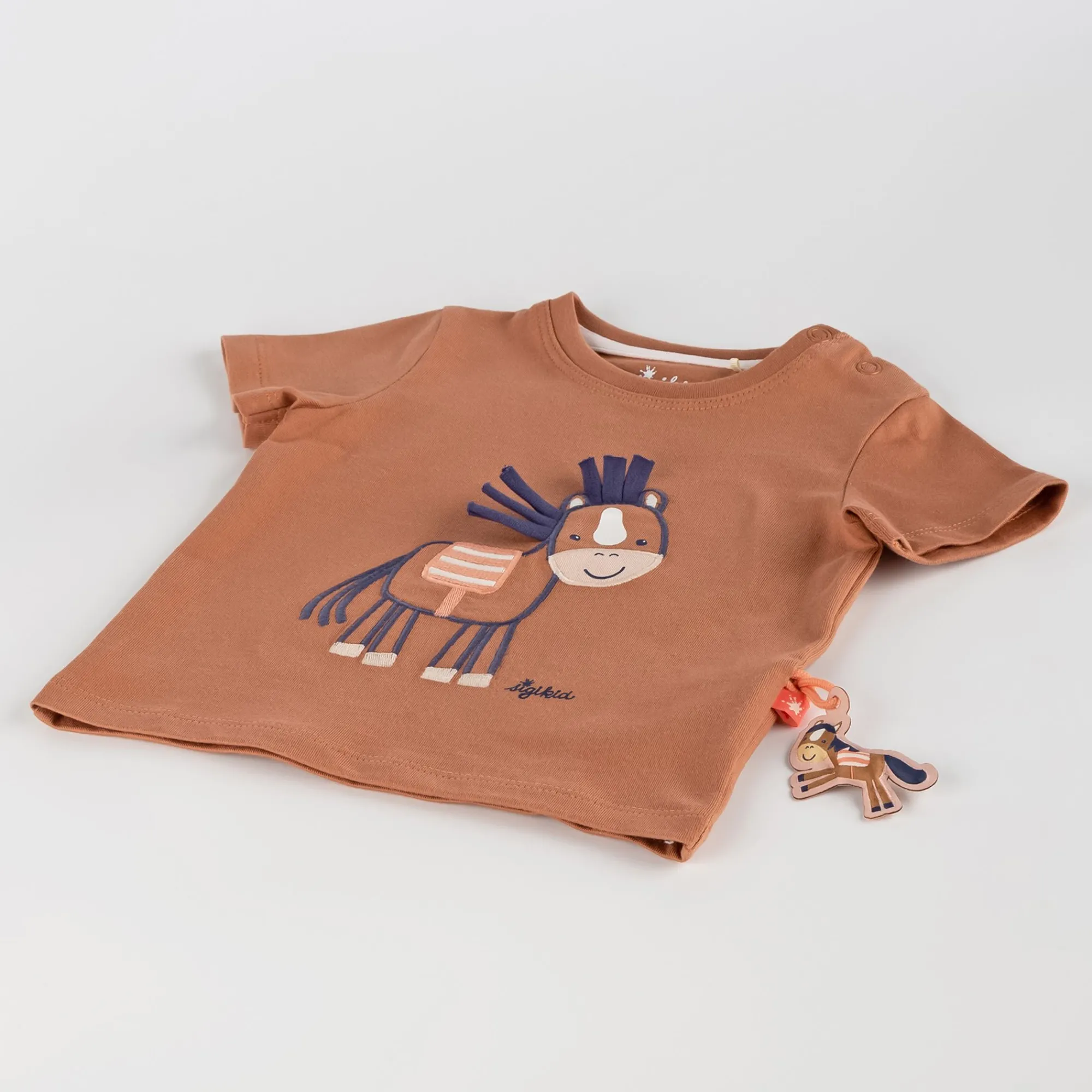 Sigikid Oberteile Kurzarm|Baby T-Shirt Mit Pferde Motiv, Hellbraun