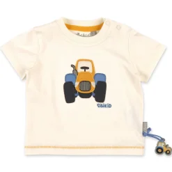 Sigikid Kollektion Gelber Traktor|Baby T-Shirt Traktor, Cremeweis