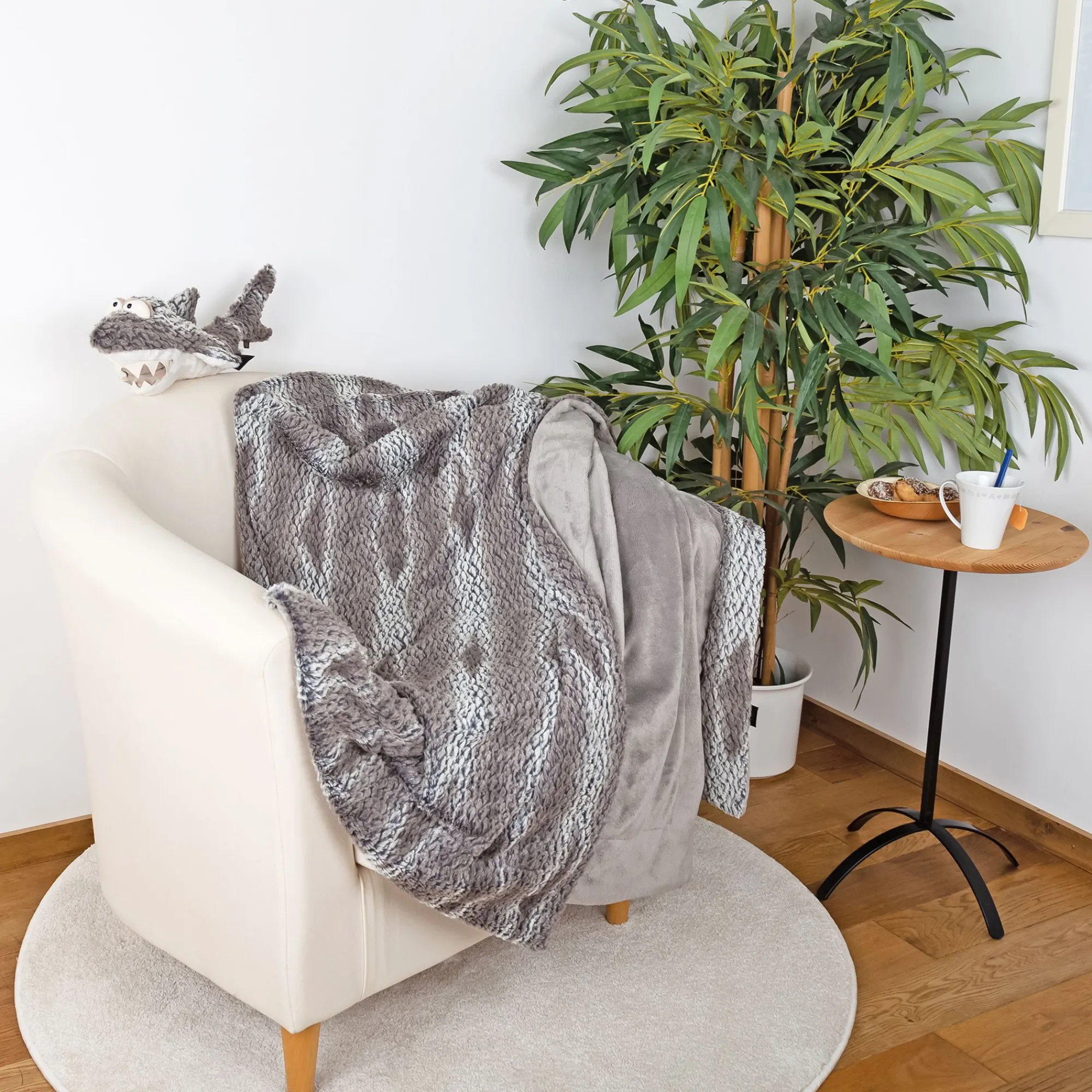 Sigikid Finde Dein Beast|Beasts Kuscheldecke Plusch, Grau