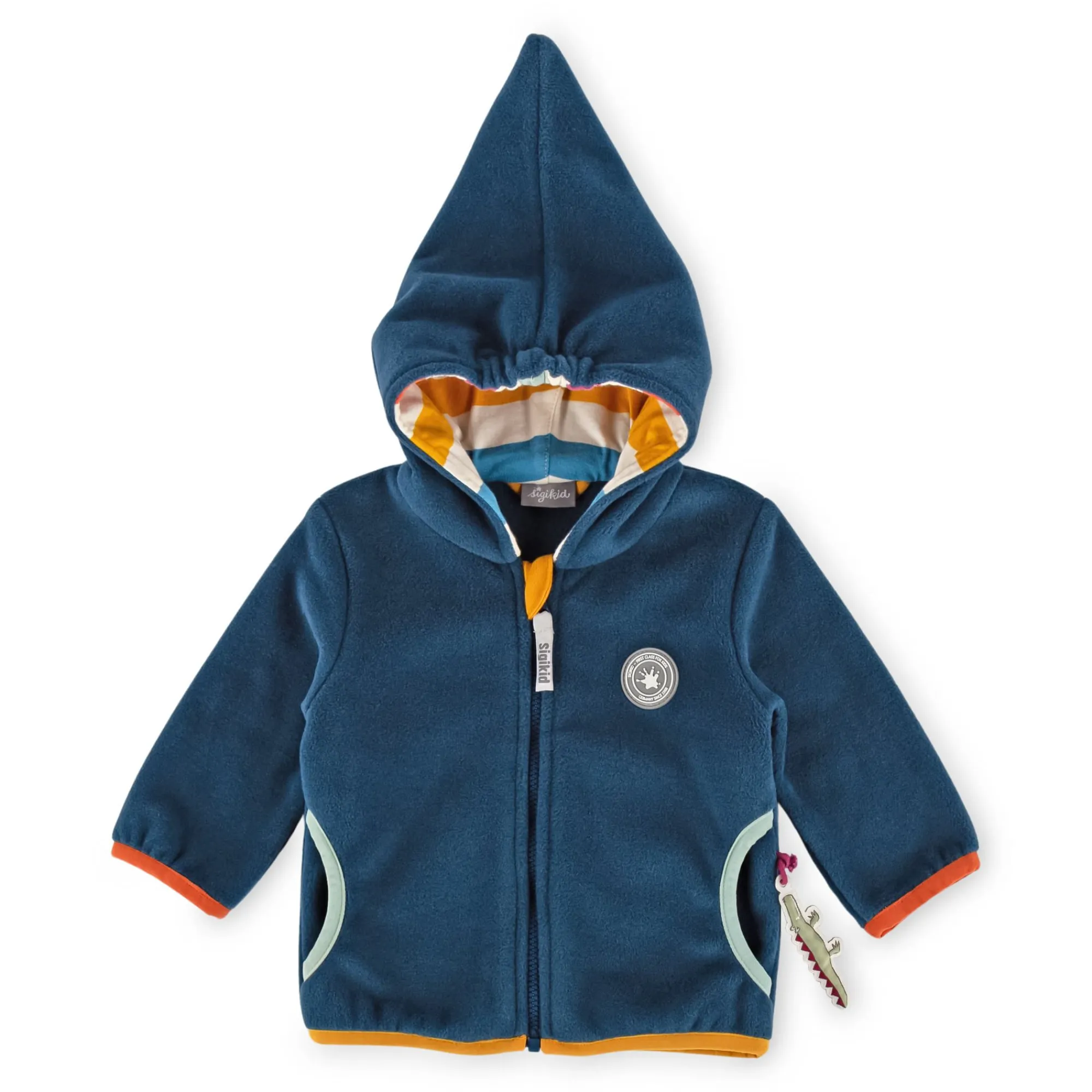 Sigikid Kollektion Happy Crocodile|Blaue Baby Fleecejacke Mit Kapuze