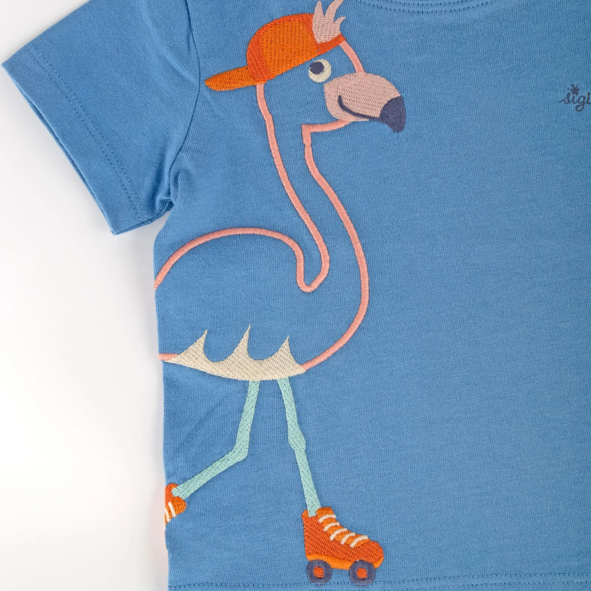 Sigikid Kollektion Wild Flamingo|Blaues Baby T-Shirt Mit Wild Flamingo Motiv