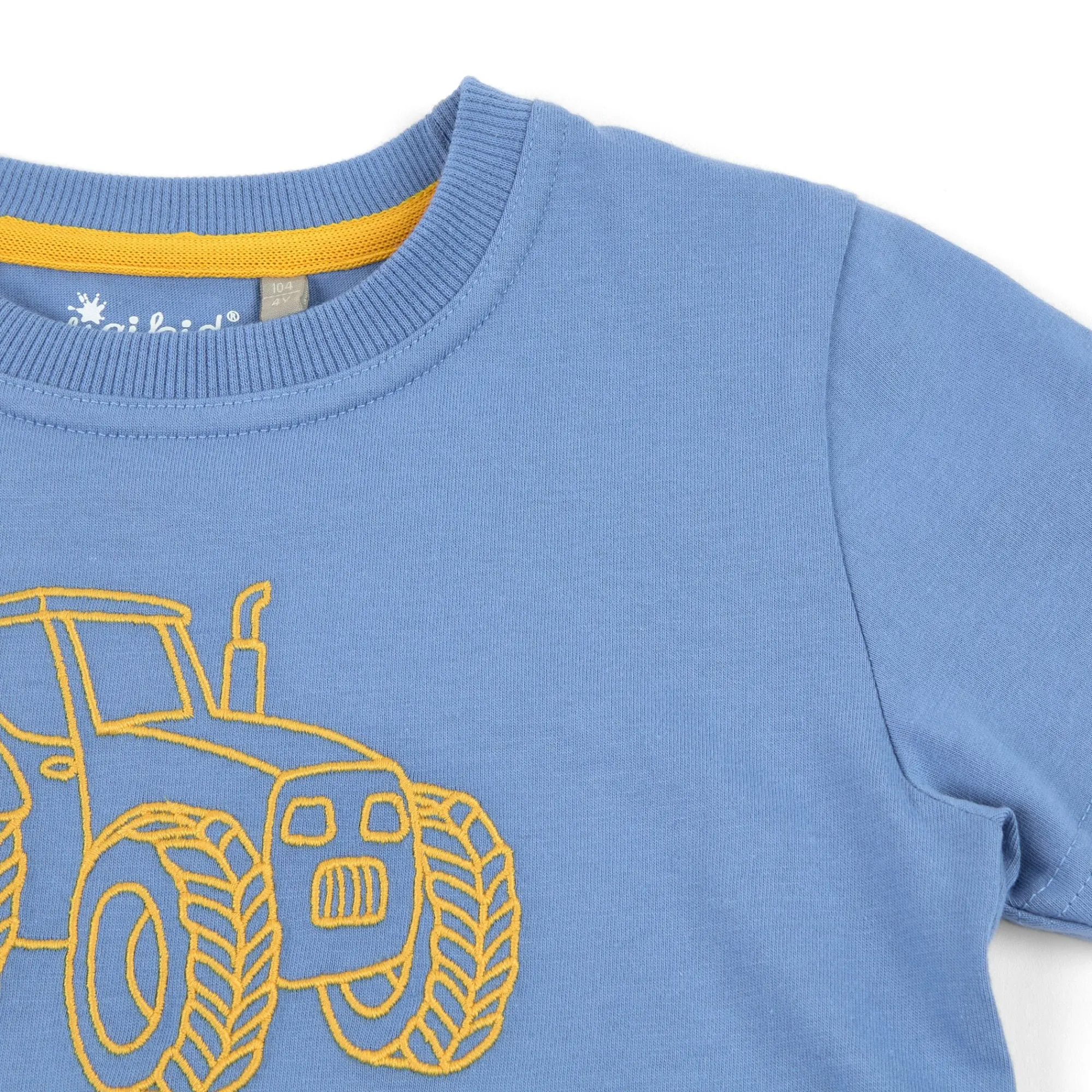 Sigikid Kollektion Gelber Traktor|Blaues Kinder T-Shirt Mit Stickmotiv Traktor
