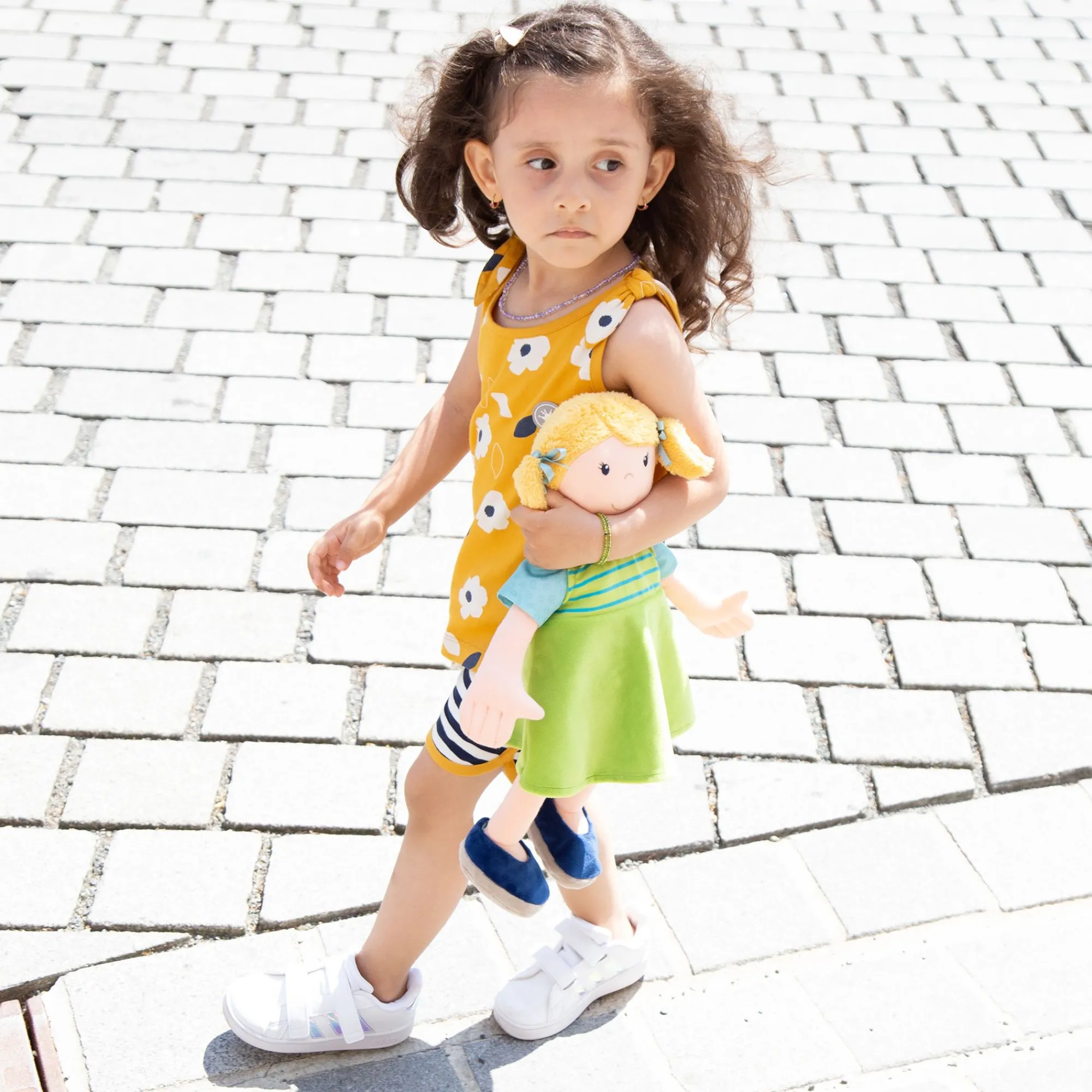 Sigikid Kollektion Tupfen Pony|Blau-Weis Geringelte Kinder Shorts
