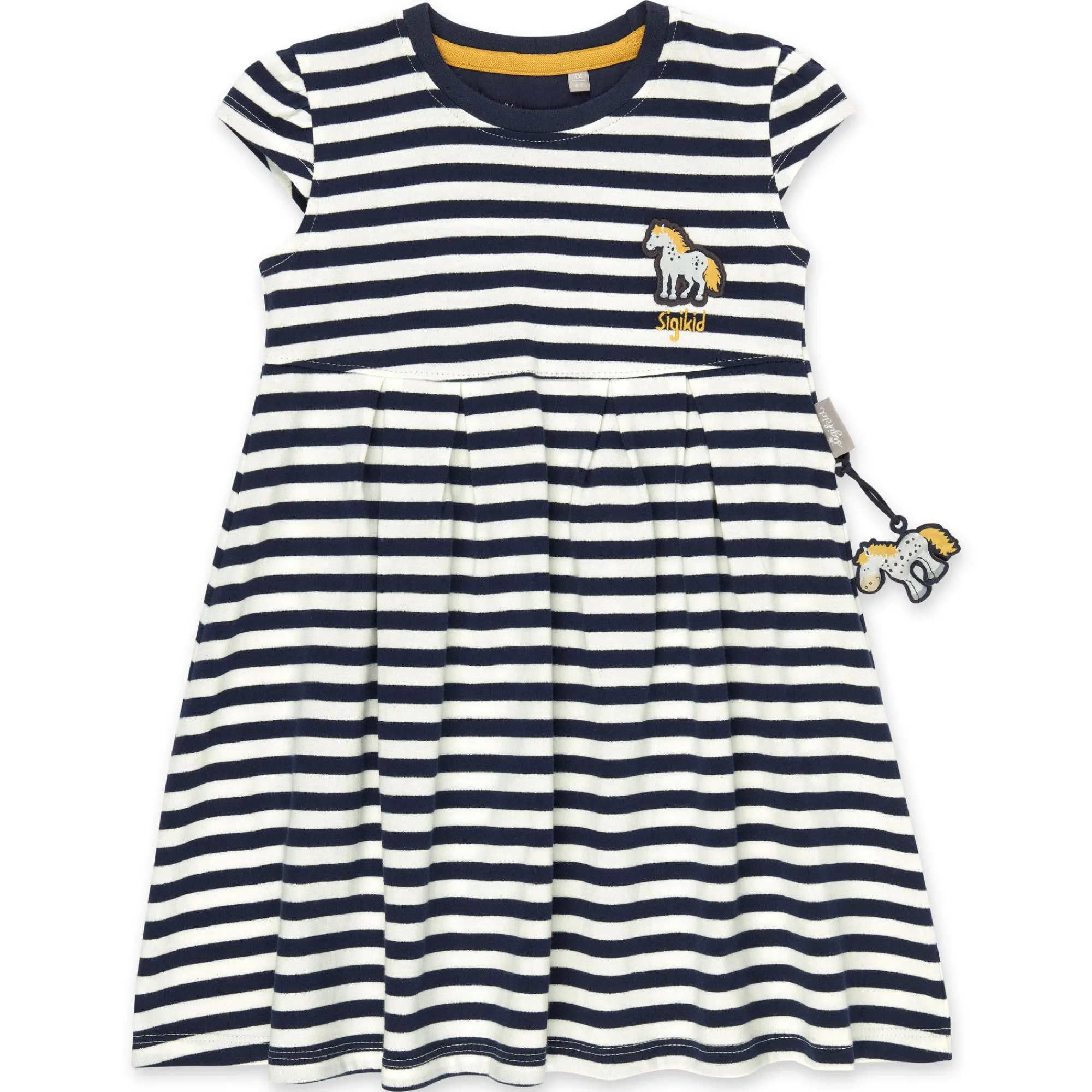 Sigikid Kollektion Tupfen Pony|Blau-Weis Geringeltes Kinderkleid Tupfen Pony