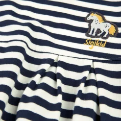 Sigikid Kollektion Tupfen Pony|Blau-Weis Geringeltes Kinderkleid Tupfen Pony