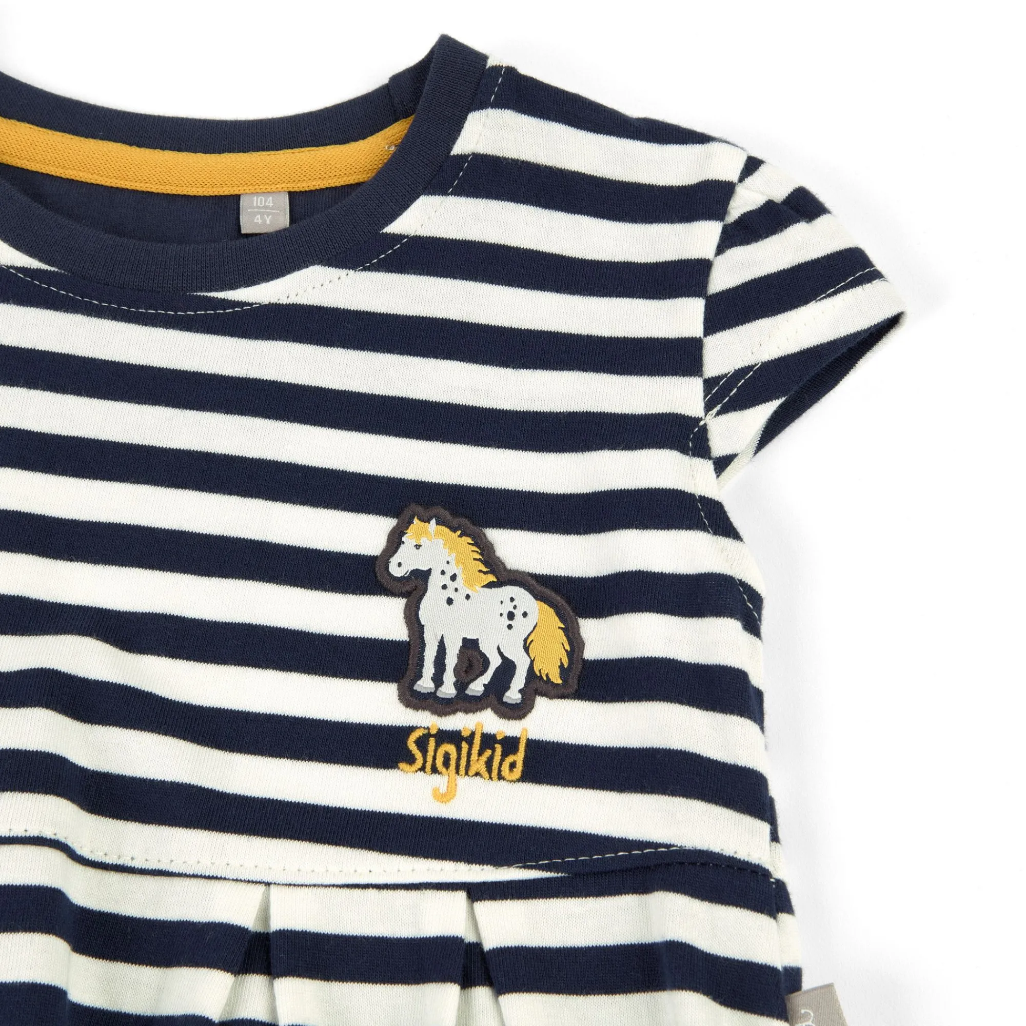 Sigikid Kollektion Tupfen Pony|Blau-Weis Geringeltes Kinderkleid Tupfen Pony