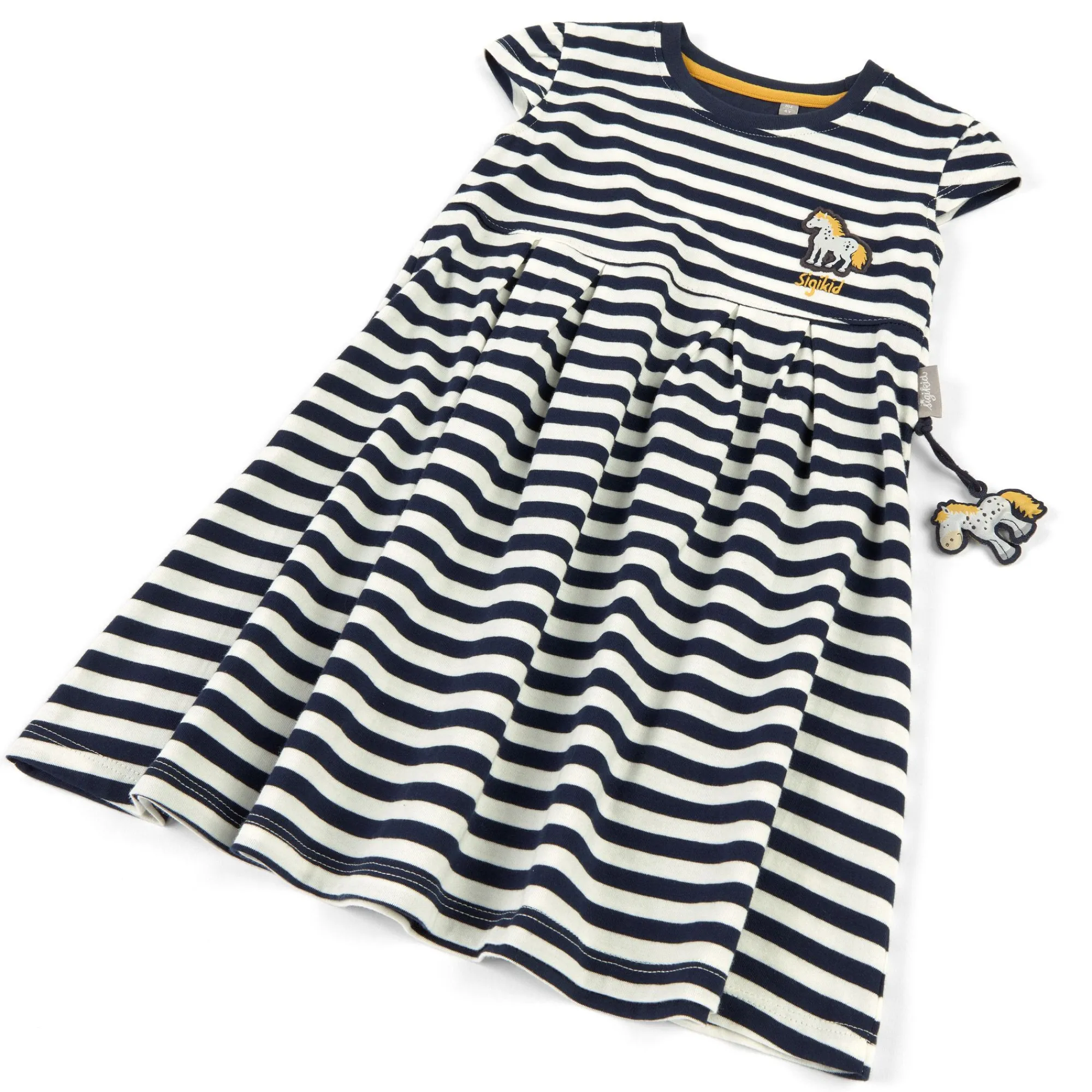 Sigikid Kollektion Tupfen Pony|Blau-Weis Geringeltes Kinderkleid Tupfen Pony