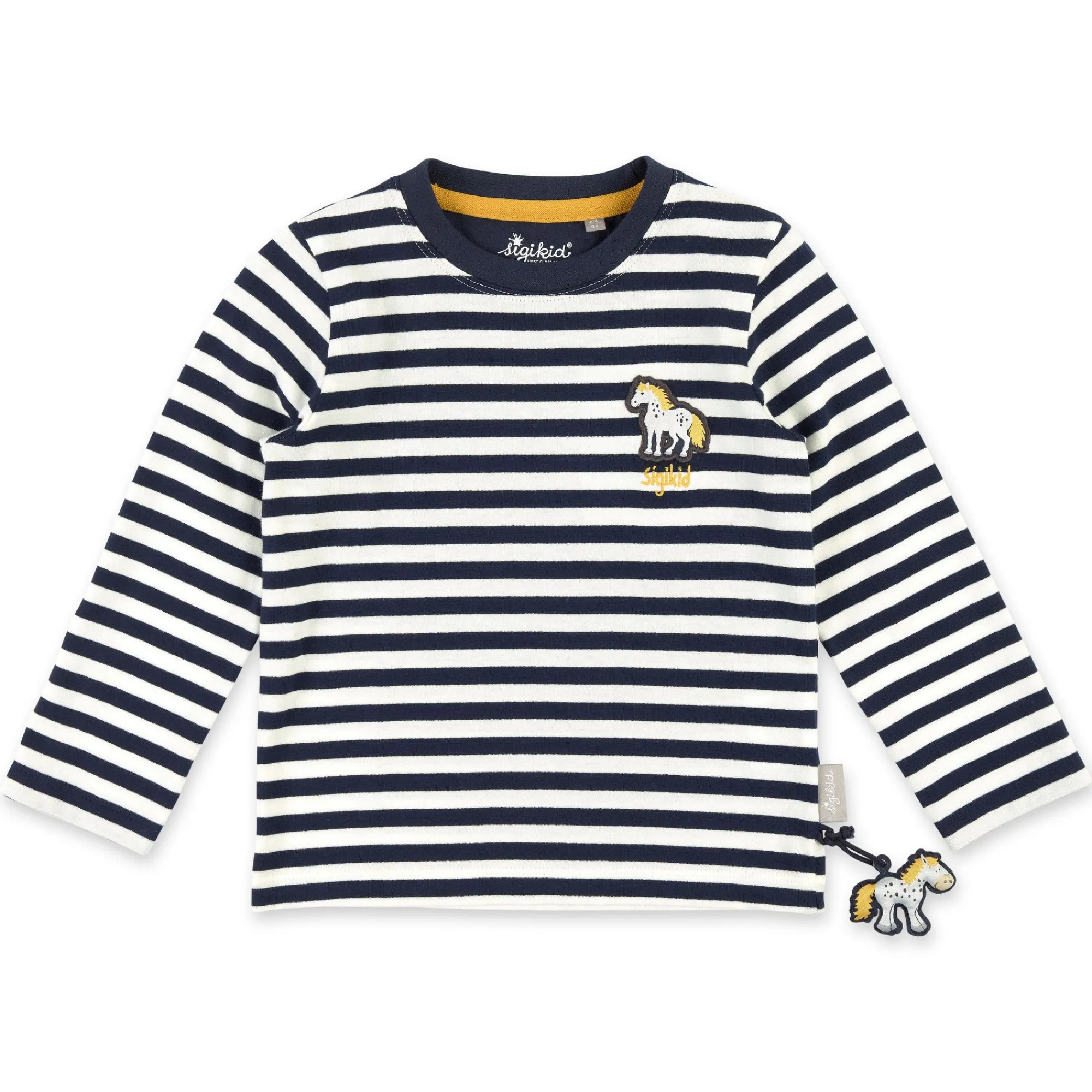 Sigikid Kollektion Tupfen Pony|Blau-Weis Geringeltes Kinder Langarmshirt Tupfen Pony