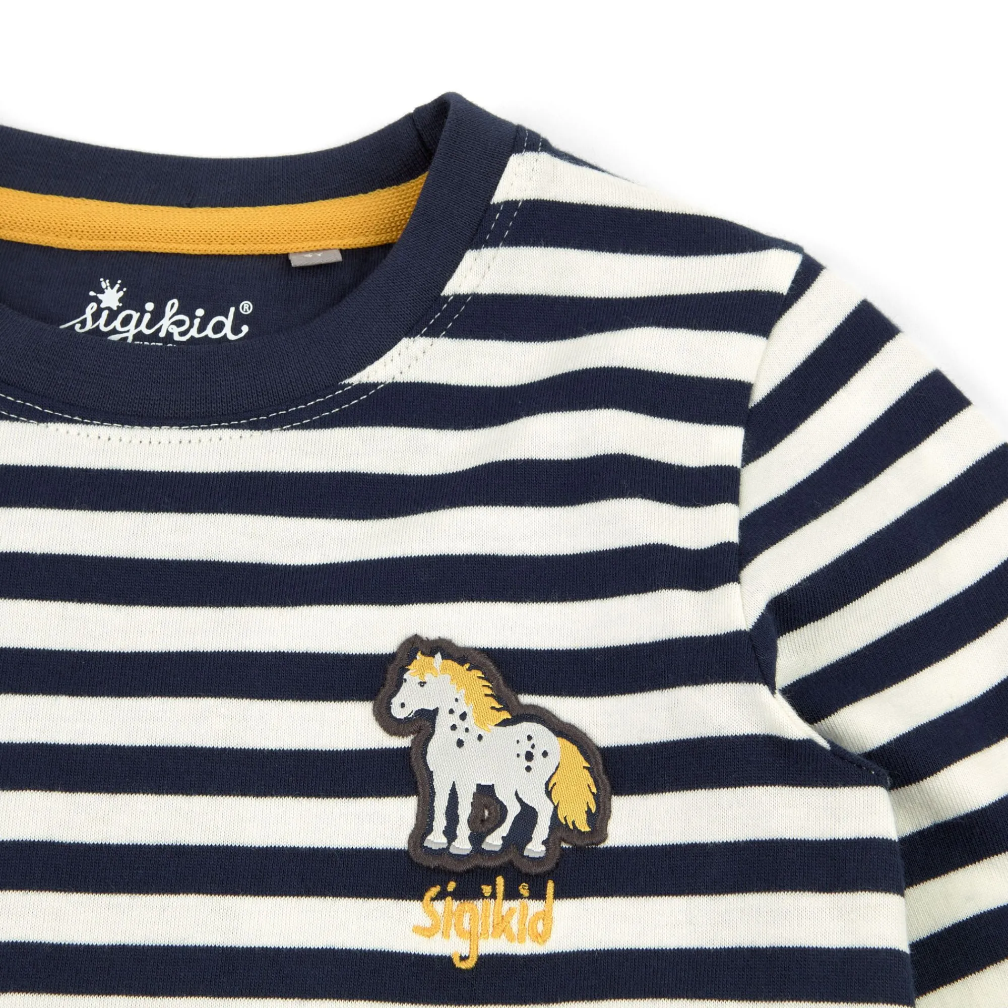Sigikid Kollektion Tupfen Pony|Blau-Weis Geringeltes Kinder Langarmshirt Tupfen Pony