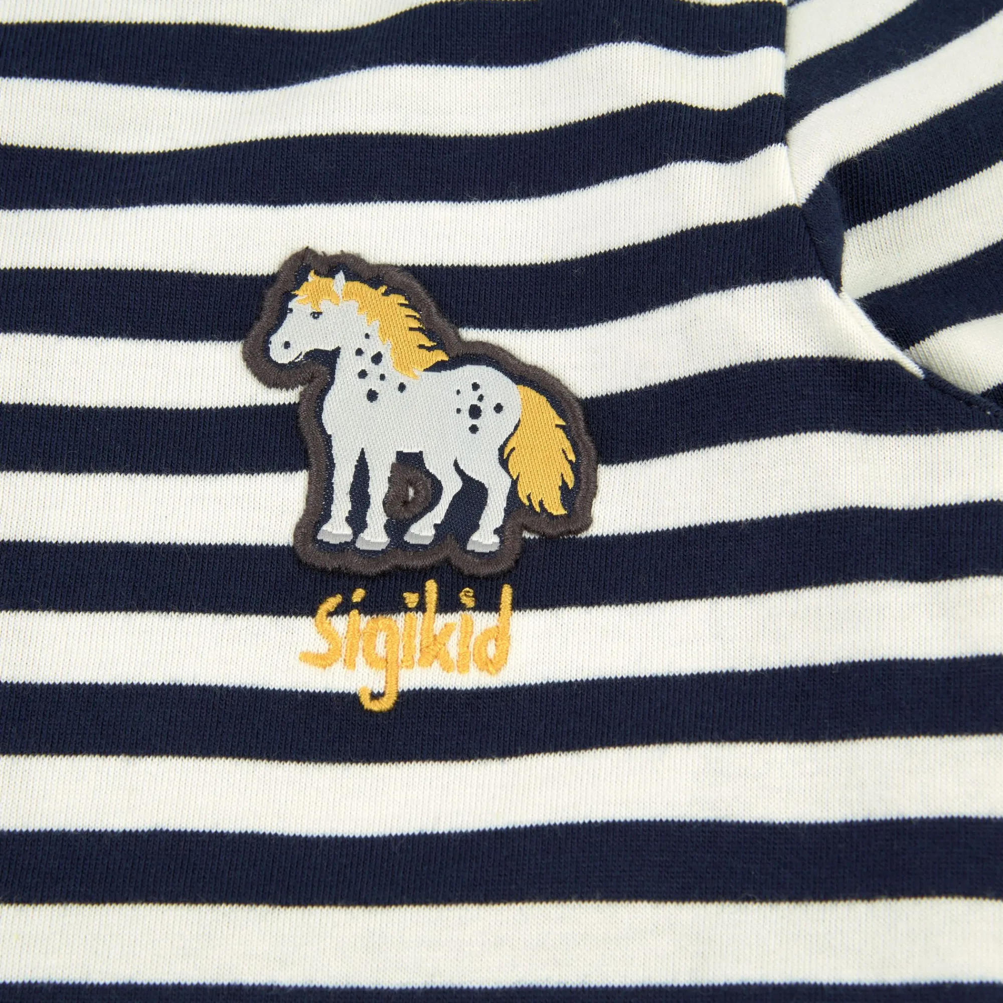 Sigikid Kollektion Tupfen Pony|Blau-Weis Geringeltes Kinder Langarmshirt Tupfen Pony