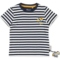 Sigikid Kollektion Tupfen Pony|Blau-Weis Geringeltes Kinder T-Shirt Mit Blumchen Bestic