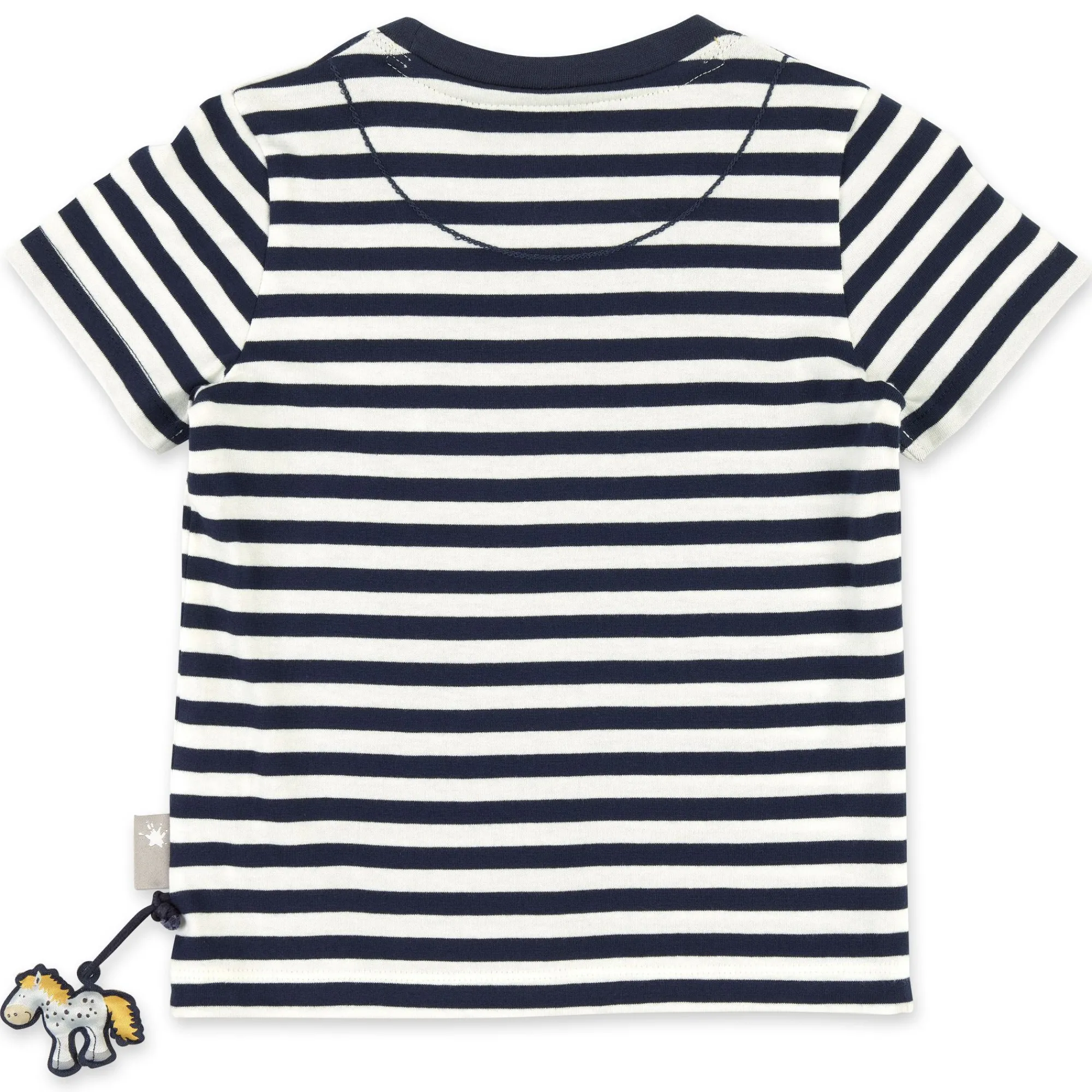 Sigikid Kollektion Tupfen Pony|Blau-Weis Geringeltes Kinder T-Shirt Mit Blumchen Bestic