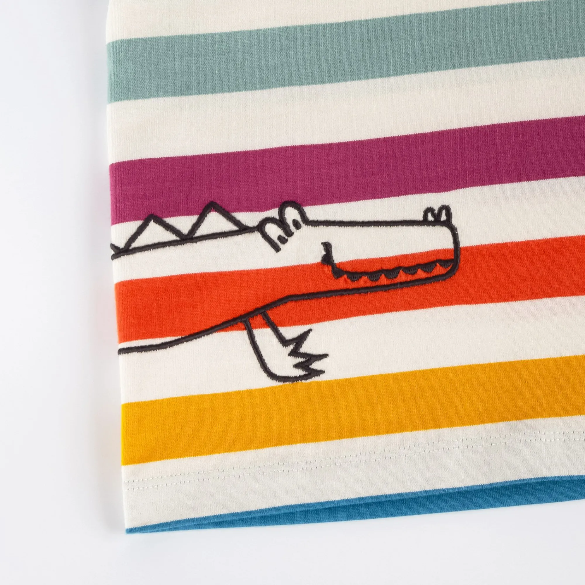 Sigikid Kollektion Happy Crocodile|Bunt Gestreiftes Kinder T-Shirt Krokodil
