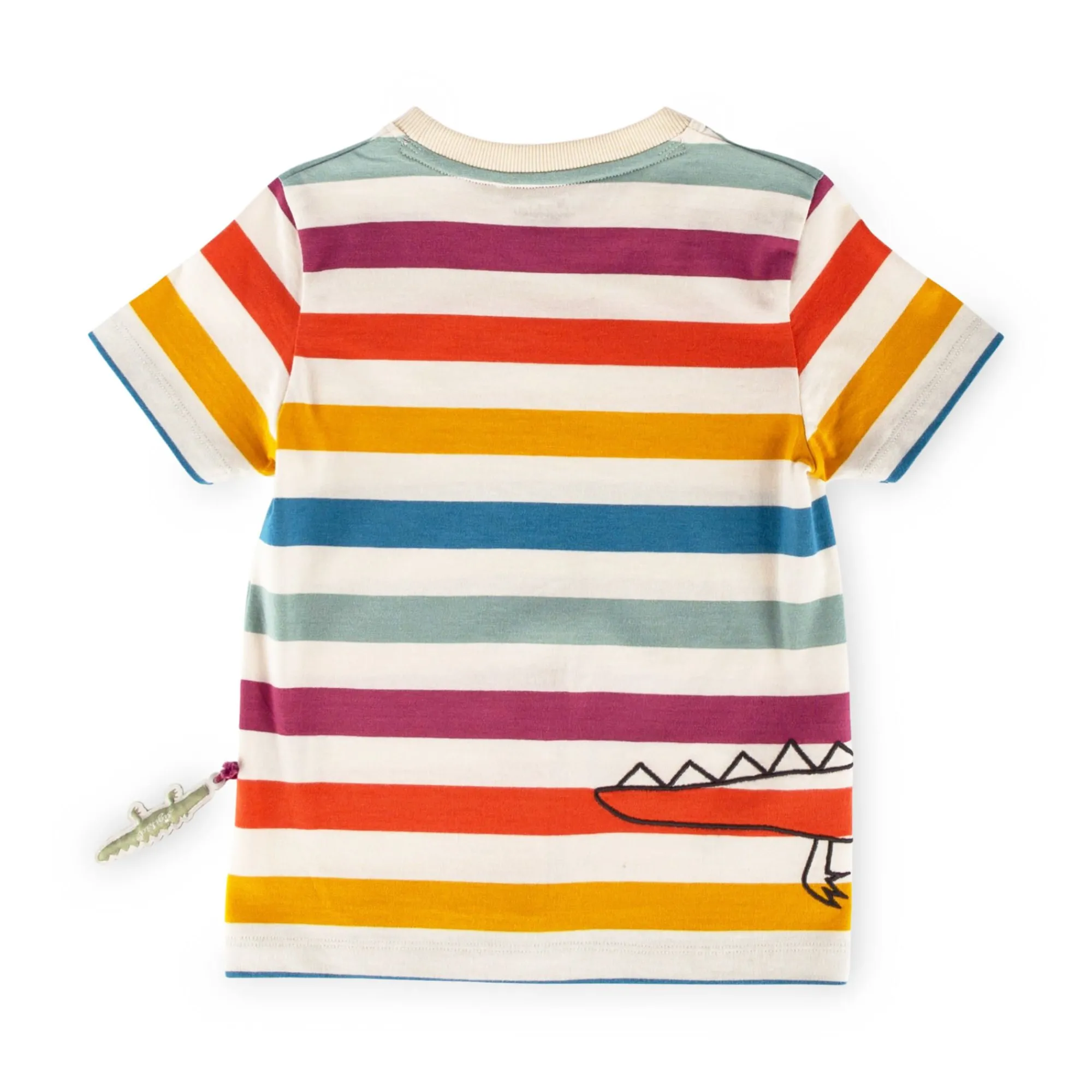 Sigikid Kollektion Happy Crocodile|Bunt Gestreiftes Kinder T-Shirt Krokodil