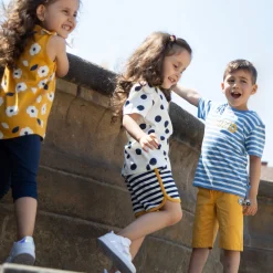 Sigikid Kollektion Tupfen Pony|Dunkelblaue Kinder Capri Leggings, Gerafft