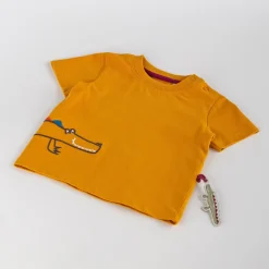 Sigikid Kollektion Happy Crocodile|Gelbes Baby T-Shirt Mit Krokodil Motiv