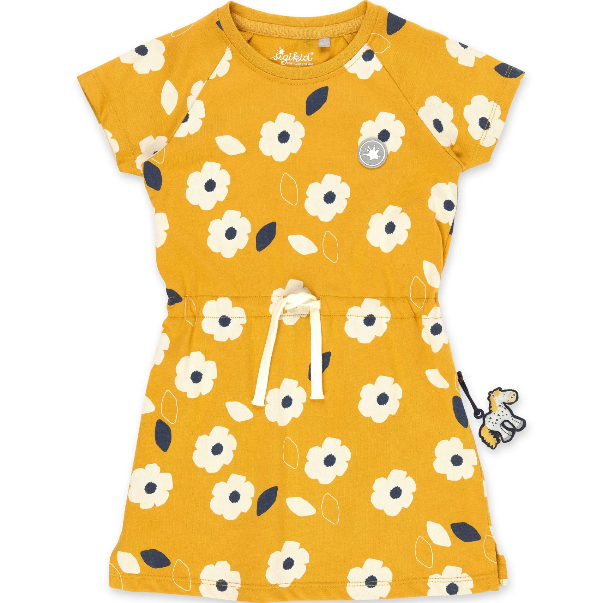 Sigikid Kollektion Tupfen Pony|Gelbes Kinderkleid Mit Blumchen Bedruckt