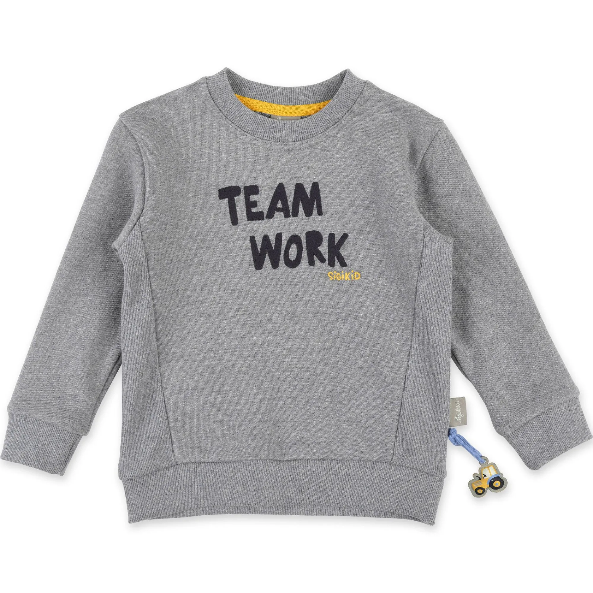 Sigikid Kollektion Gelber Traktor|Grau Meliertes Kinder Sweatshirt Teamwork