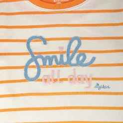 Sigikid Kollektion Wild Flamingo|Kinder Ringel Langarmshirt, Orange-Weis
