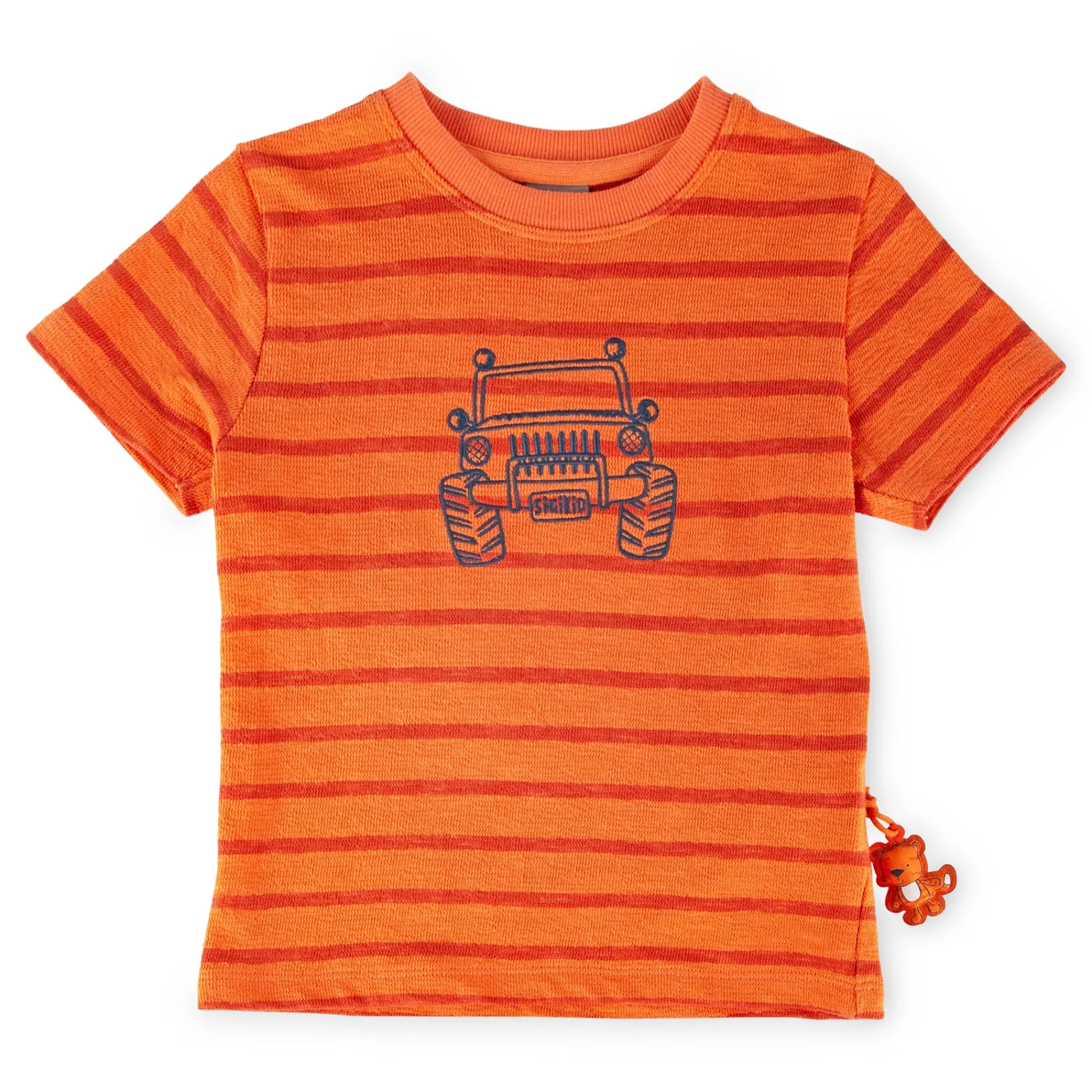 Sigikid Kollektion Wild Adventure|Kinder Ringel T-Shirt Mit Jeep Motiv, Orange-Rot