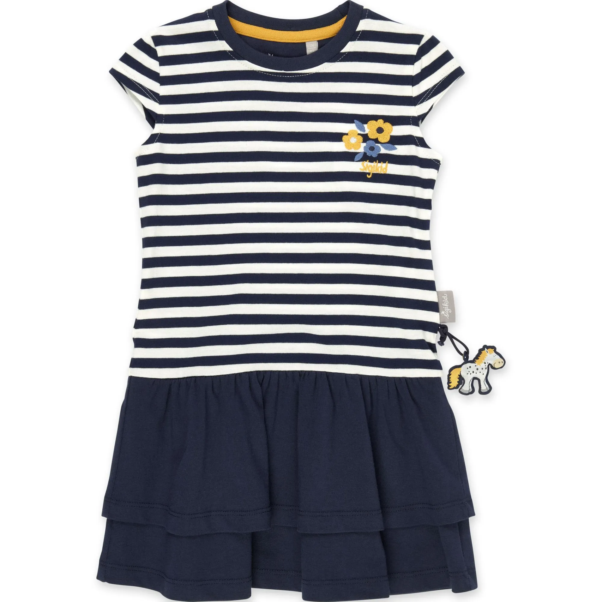 Sigikid Kollektion Tupfen Pony|Kinder Ringelkleid Mit Volants Und Blumchen Stickerei